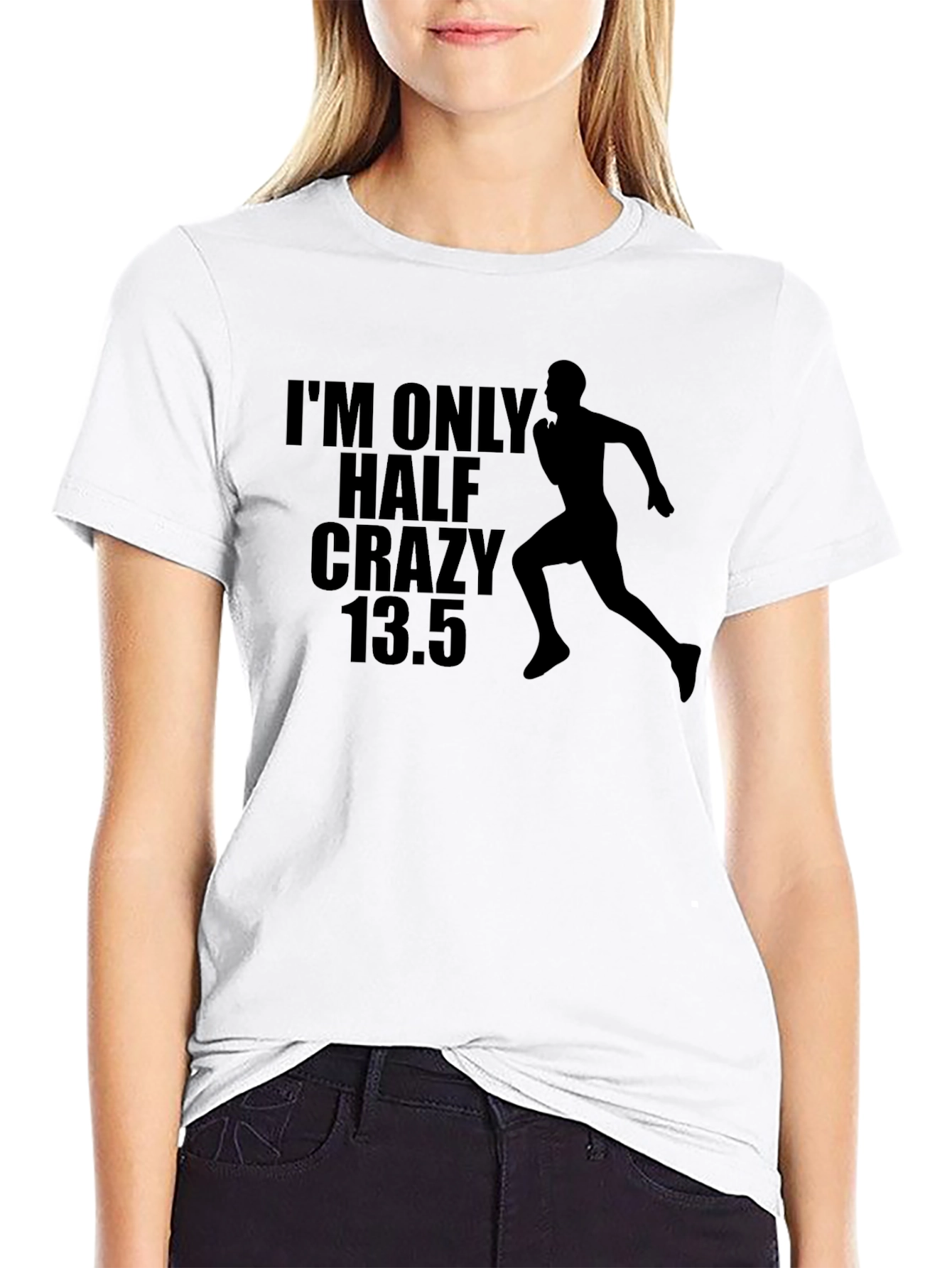 Black Half Crazy Marathon Runner T-Shirt view 9