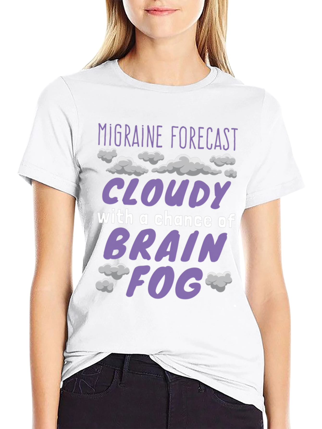 Black Migraine Forecast Funny Graphic T-Shirt view 9