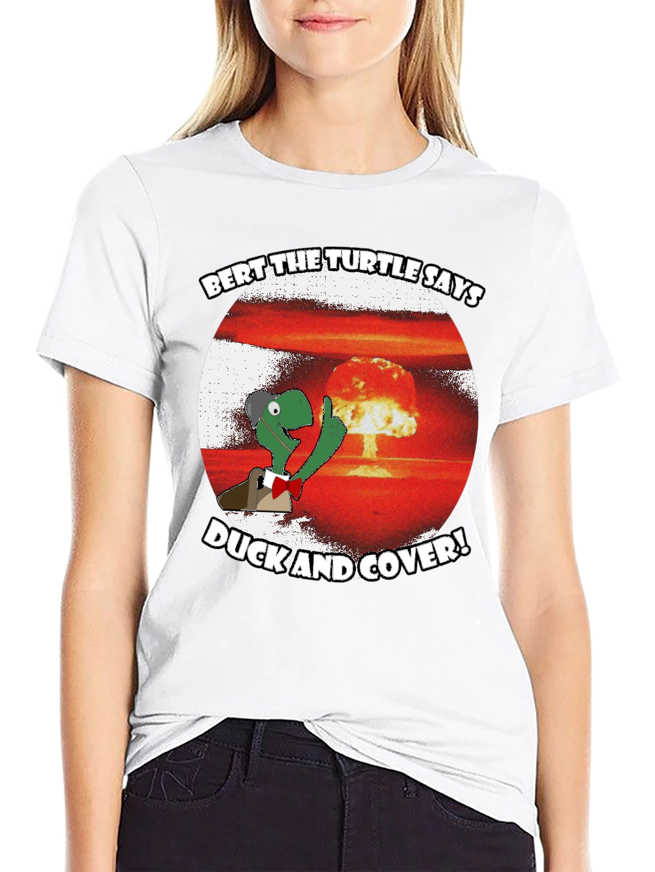 Black Bert the Turtle Duck and Cover Graphic Tee view 9