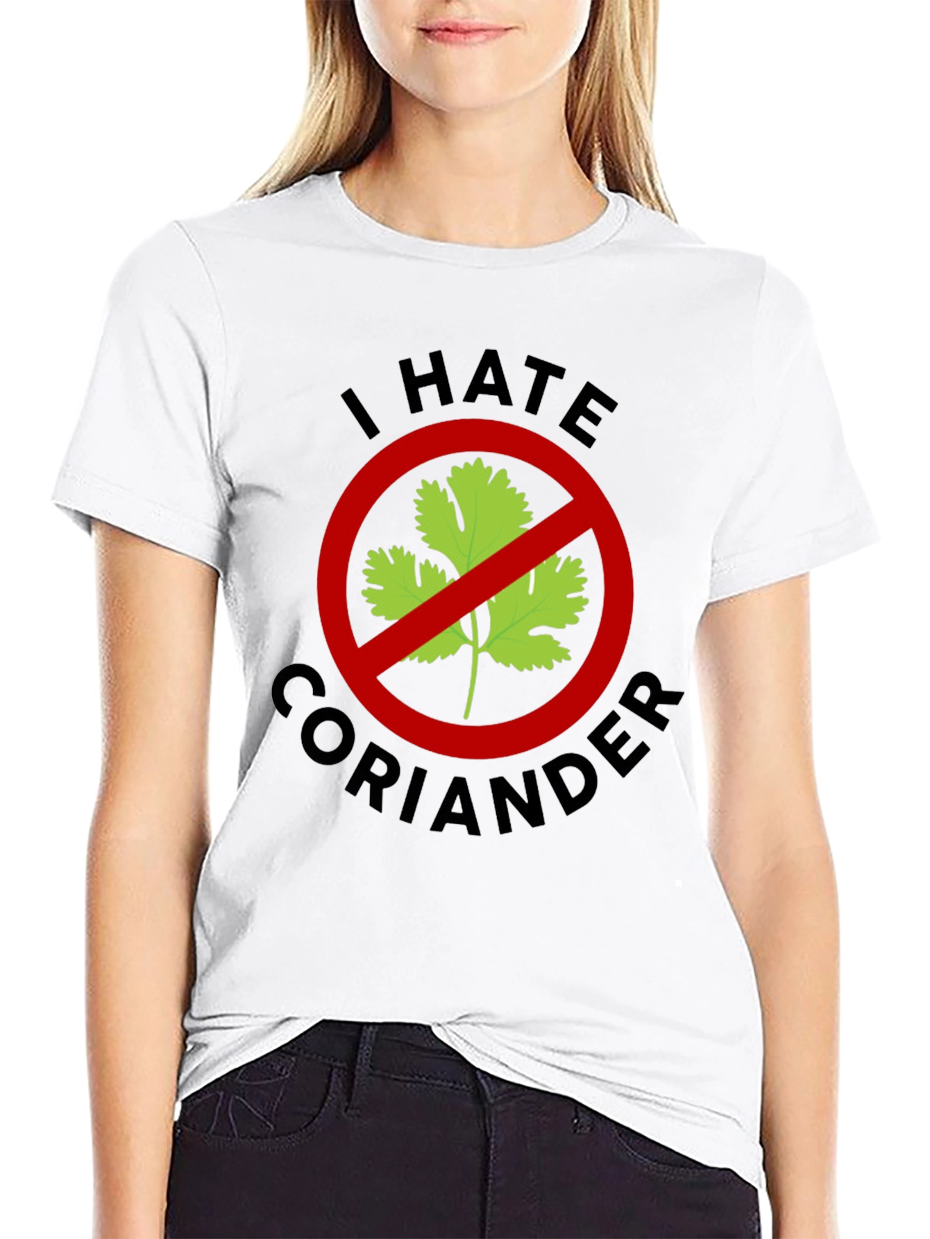 Black I Hate Coriander T-Shirt - Funny Foodie Tee view 9