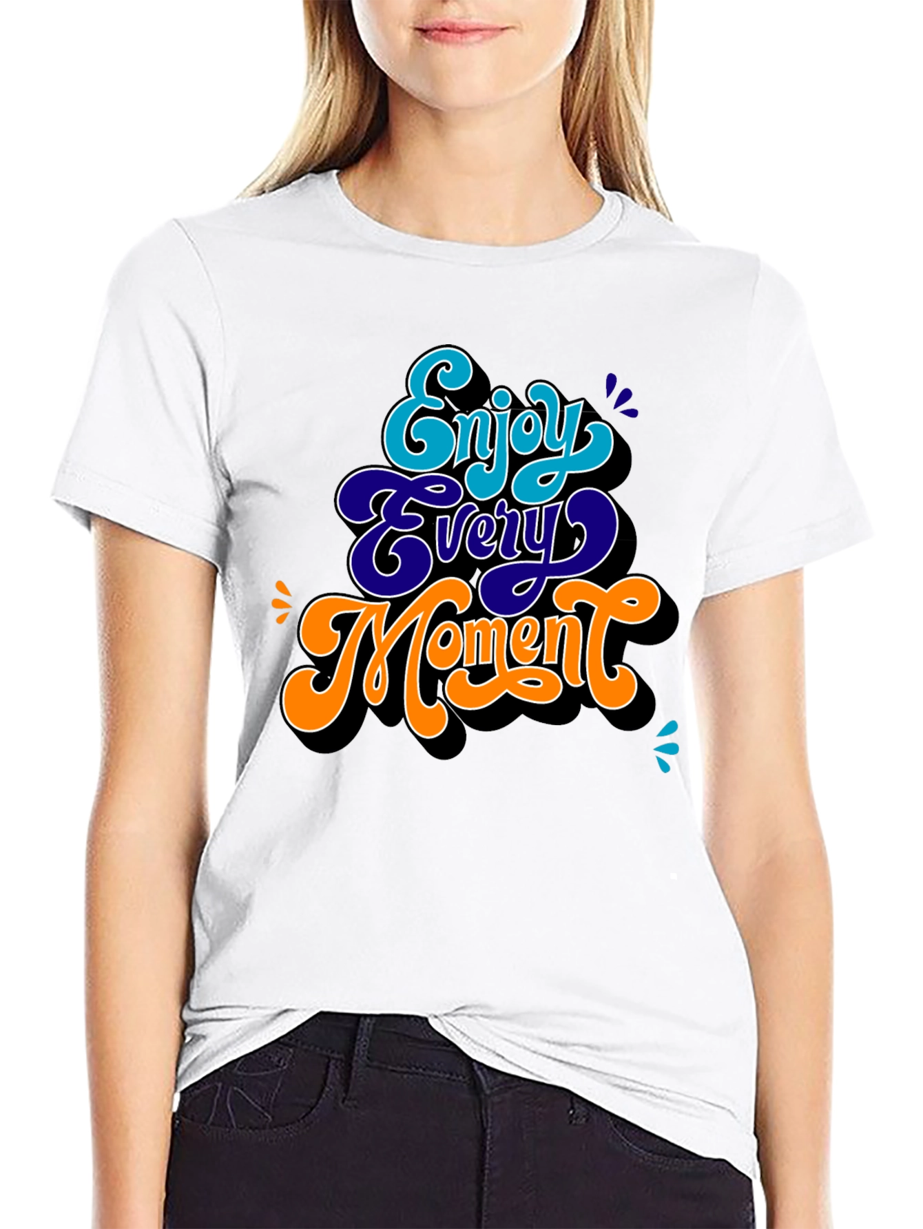 Black Enjoy Every Moment Graphic T-Shirt view 9