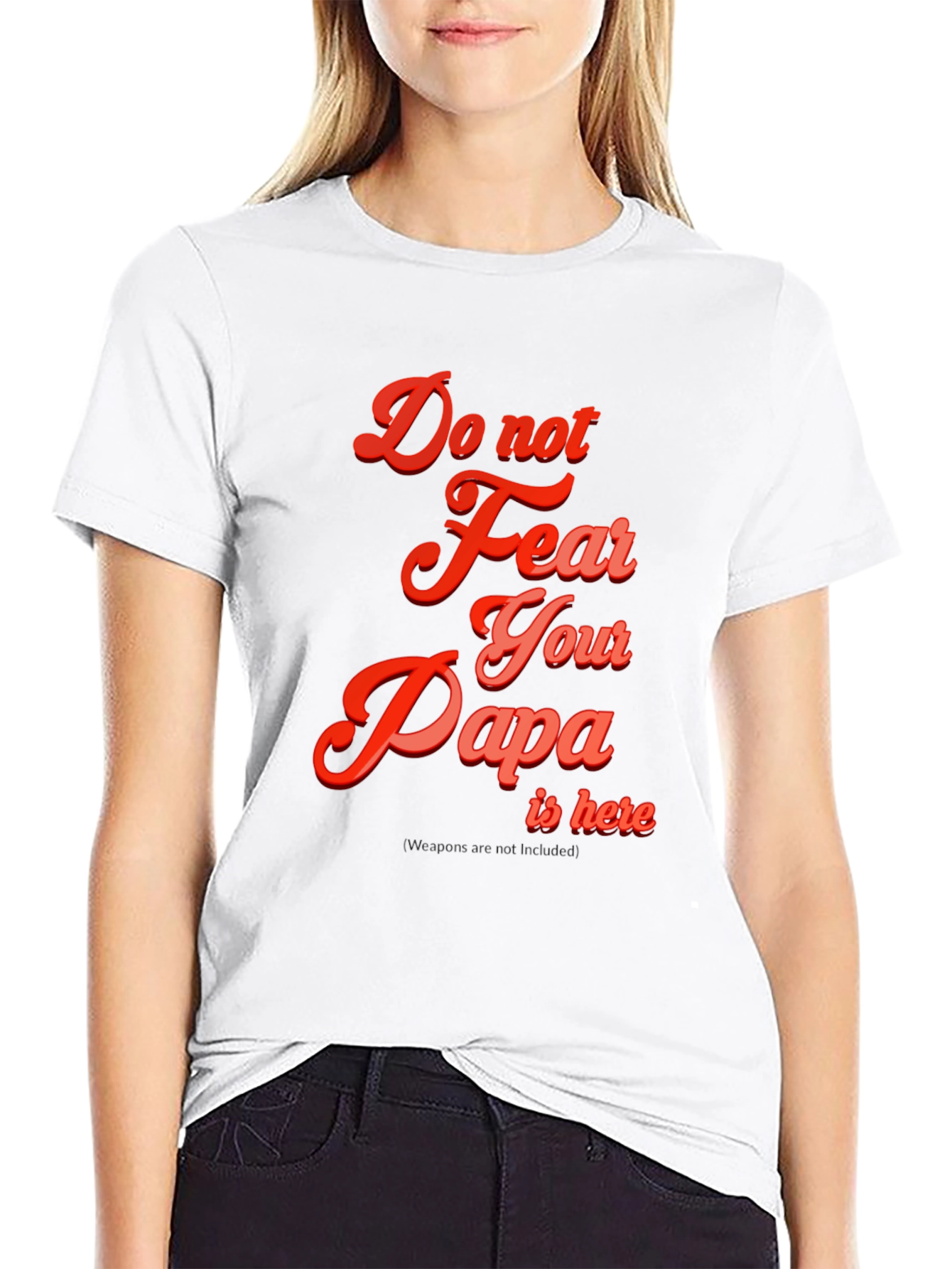 Black Do Not Fear Papa T-Shirt - Black Cotton Blend view 9