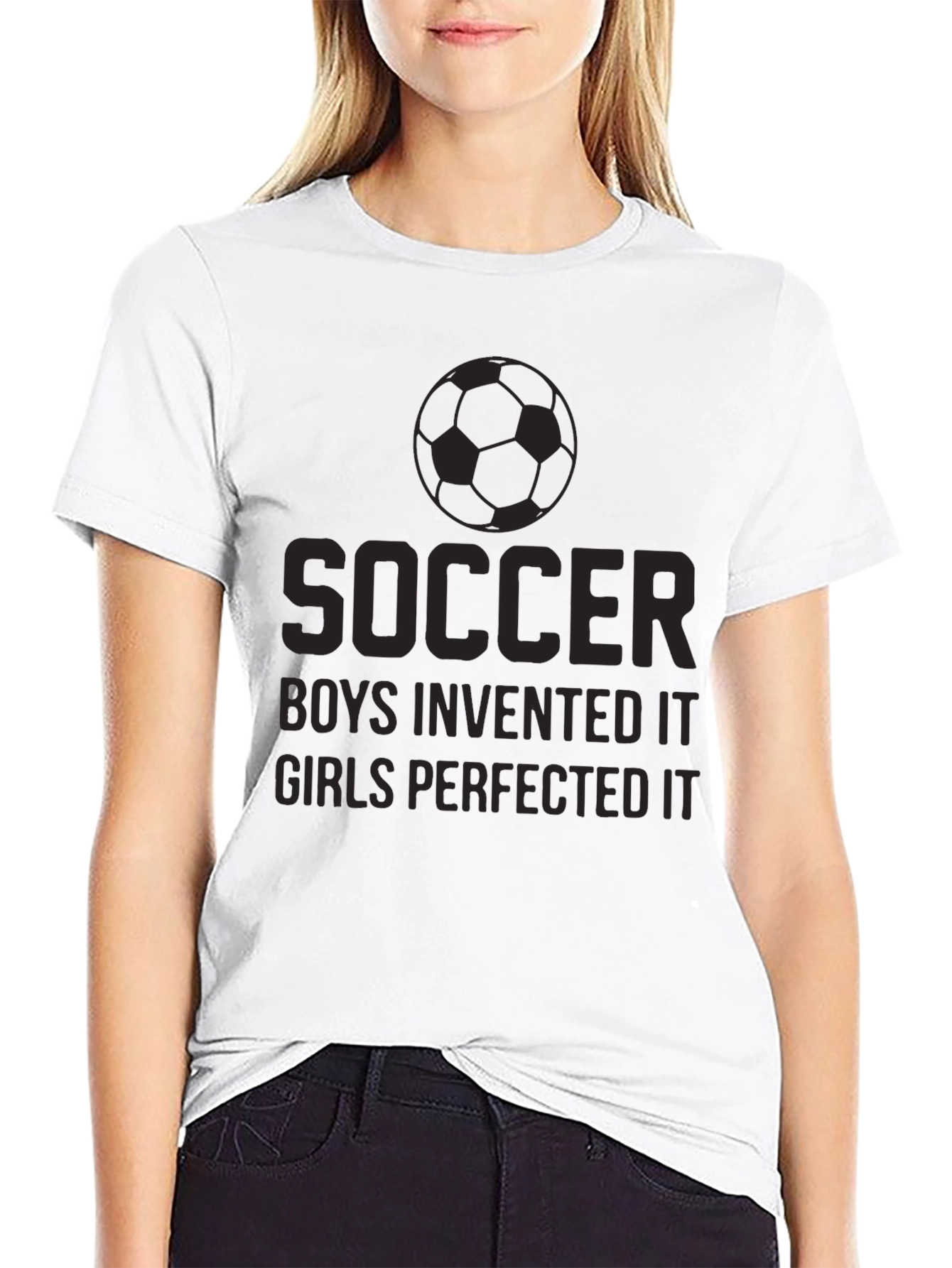 Black Soccer Boys Invented It T-Shirt view 9