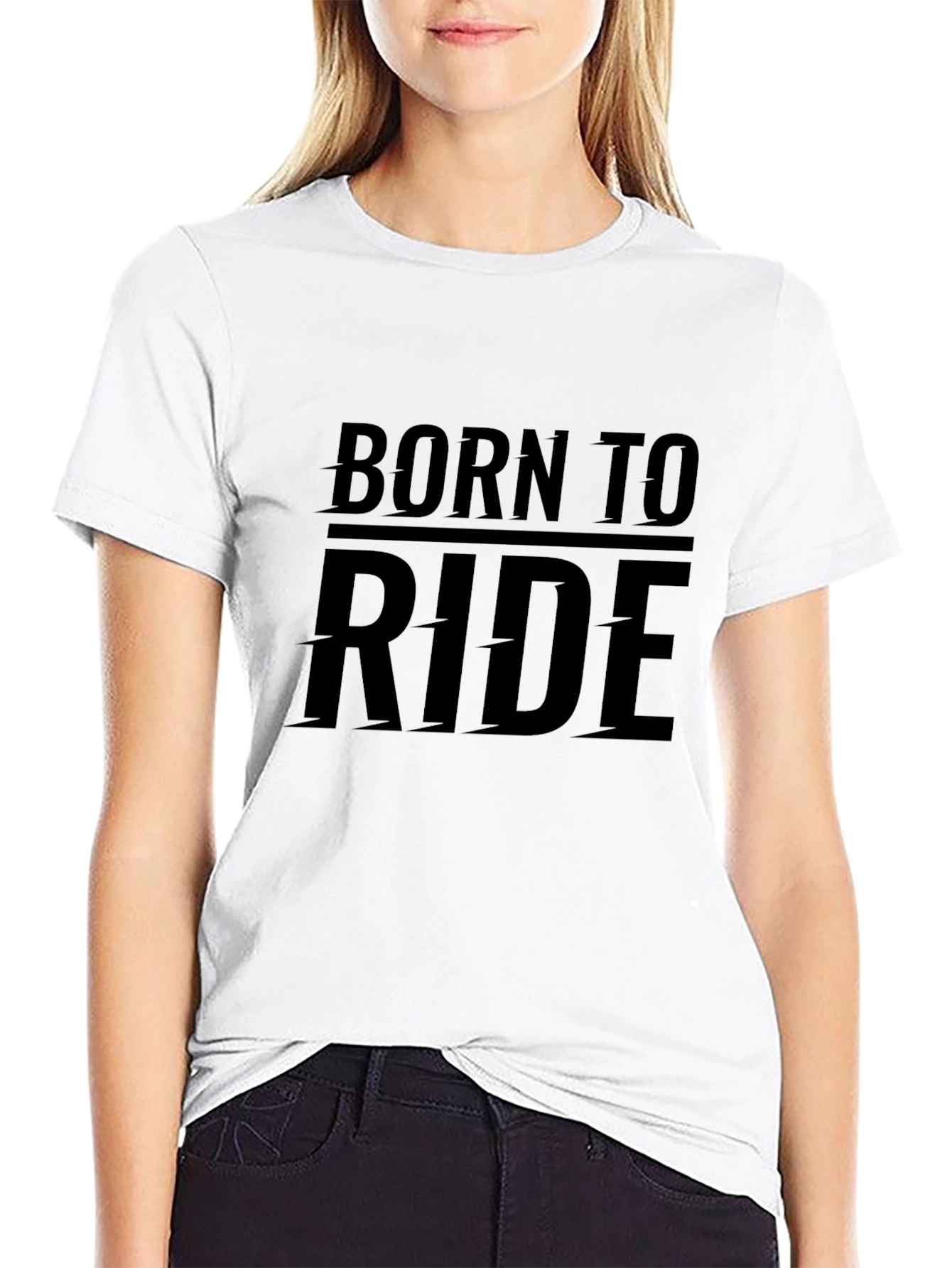 Black Born to Ride Graphic Tee - Black Cotton Comfort view 9