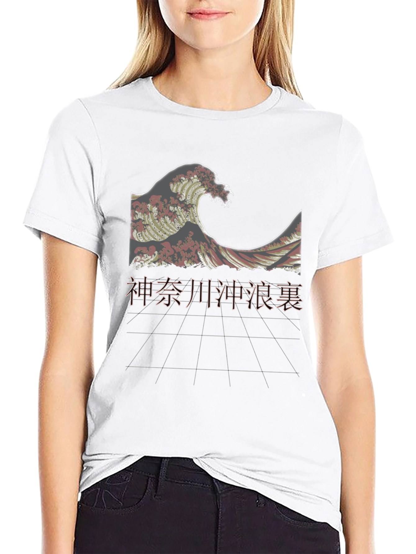 Black Great Wave Kanagawa Black T-Shirt view 9
