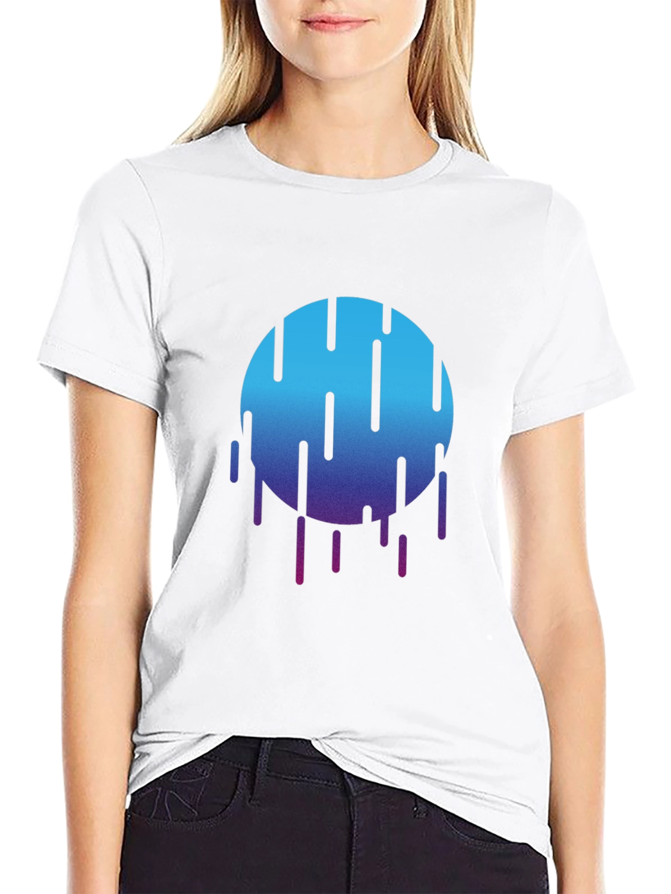 Black Abstract Gradient Circle Tee view 9