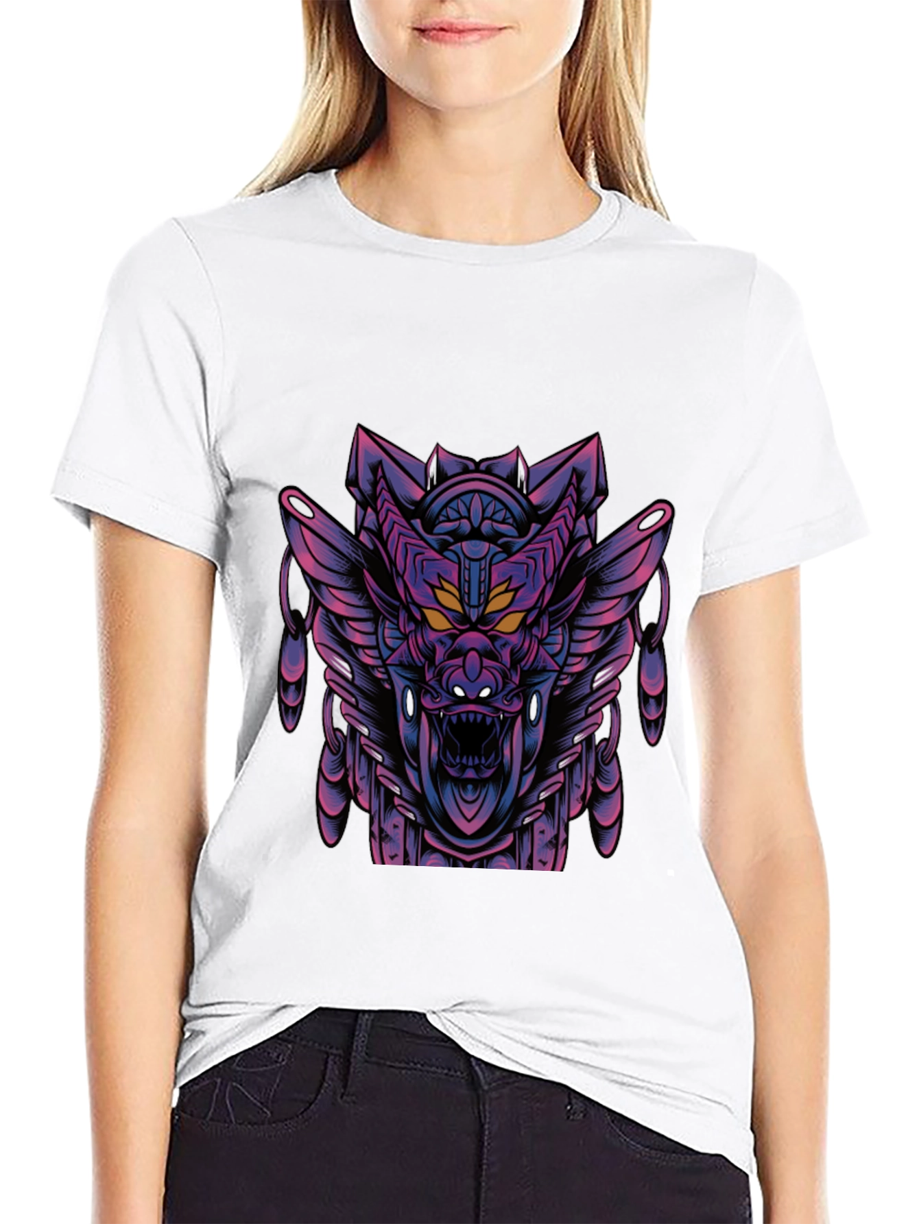 Black Cyberpunk Dragon Graphic Tee - Dark Style view 9