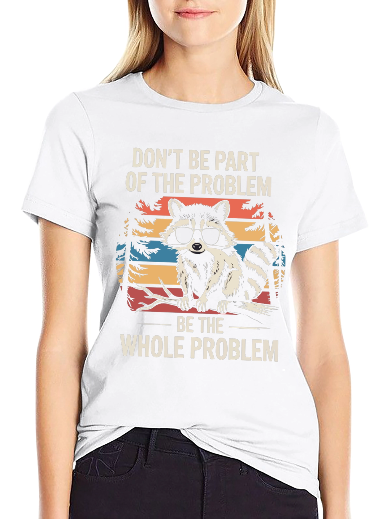 Black Raccoon Problem T-Shirt - Funny Graphic Tee view 9