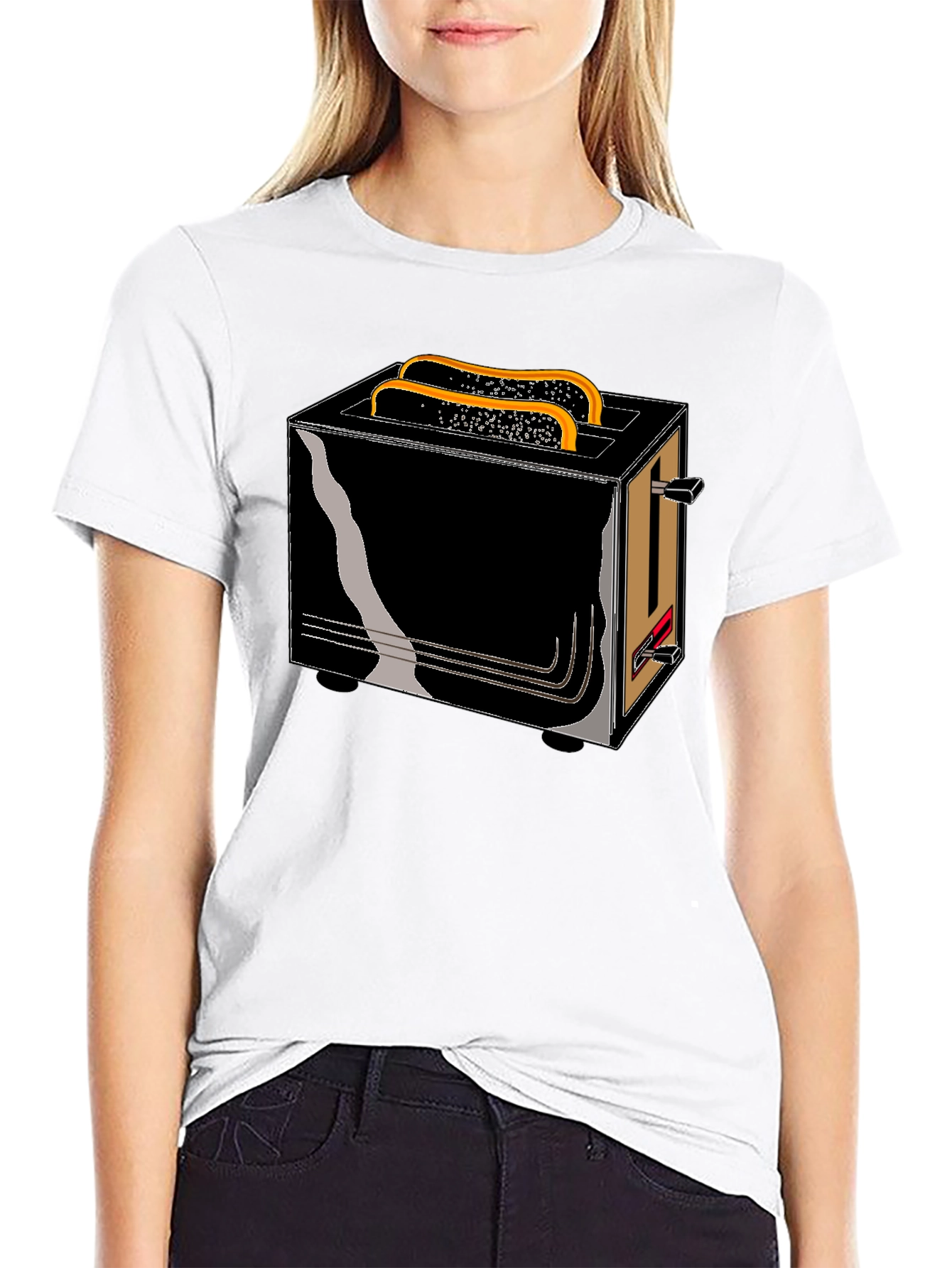 Black Toaster Graphic Tee - Breakfast Humor T-Shirt view 9