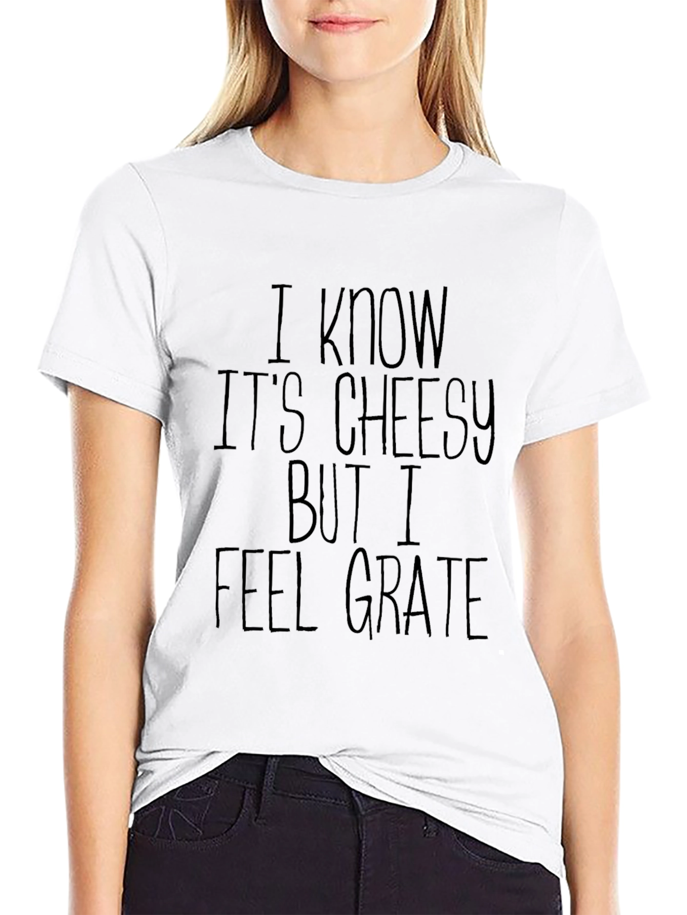 Black Cheesy Grate Pun T-Shirt - Black view 9