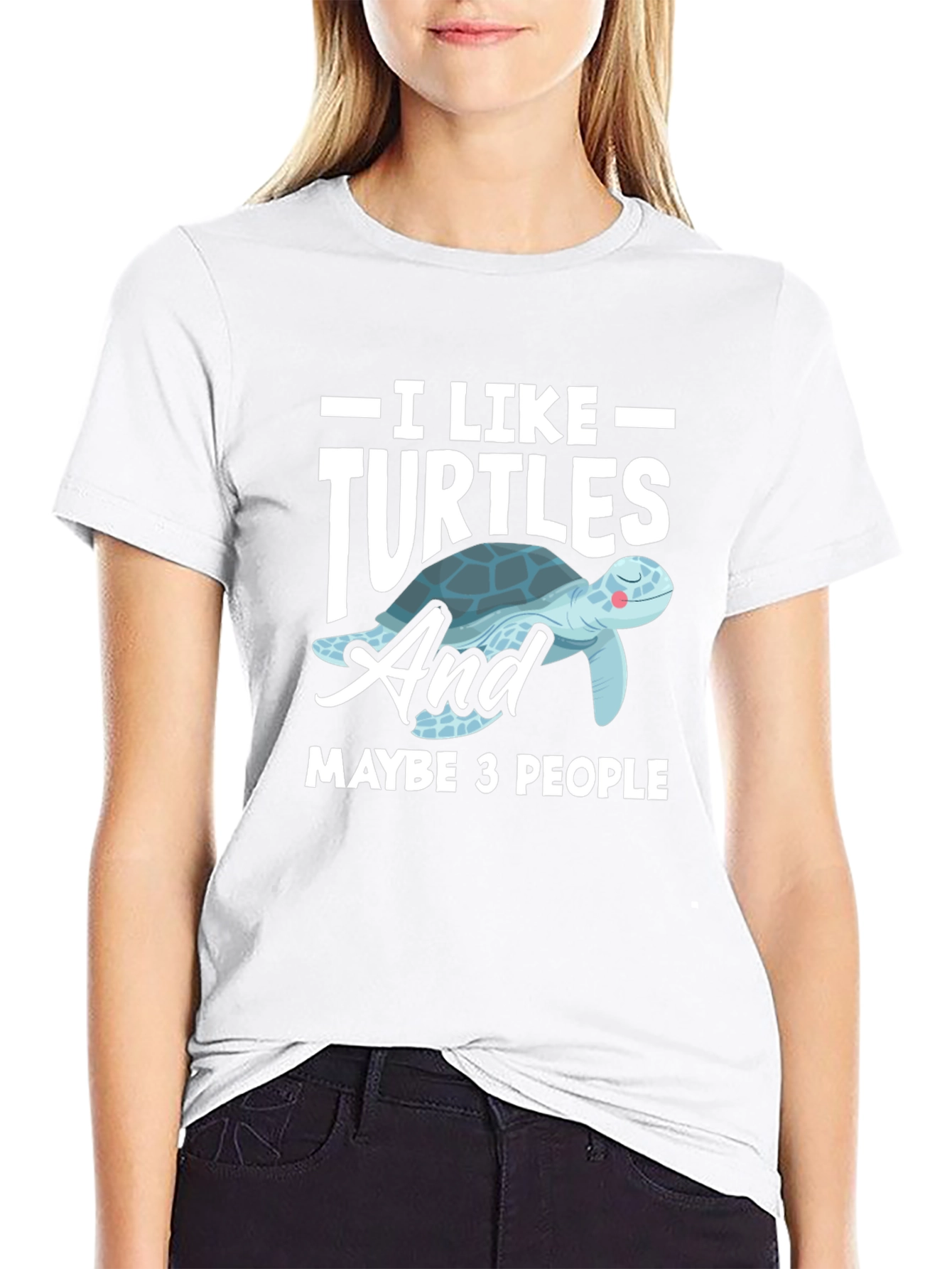 Black I Like Turtles Graphic T-Shirt view 9