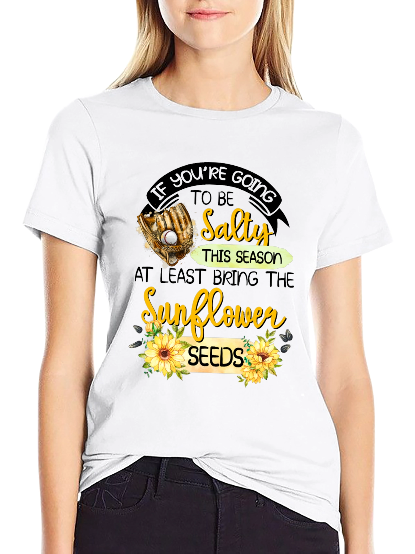 Black Salty Sunflower Seeds Graphic T-Shirt view 9