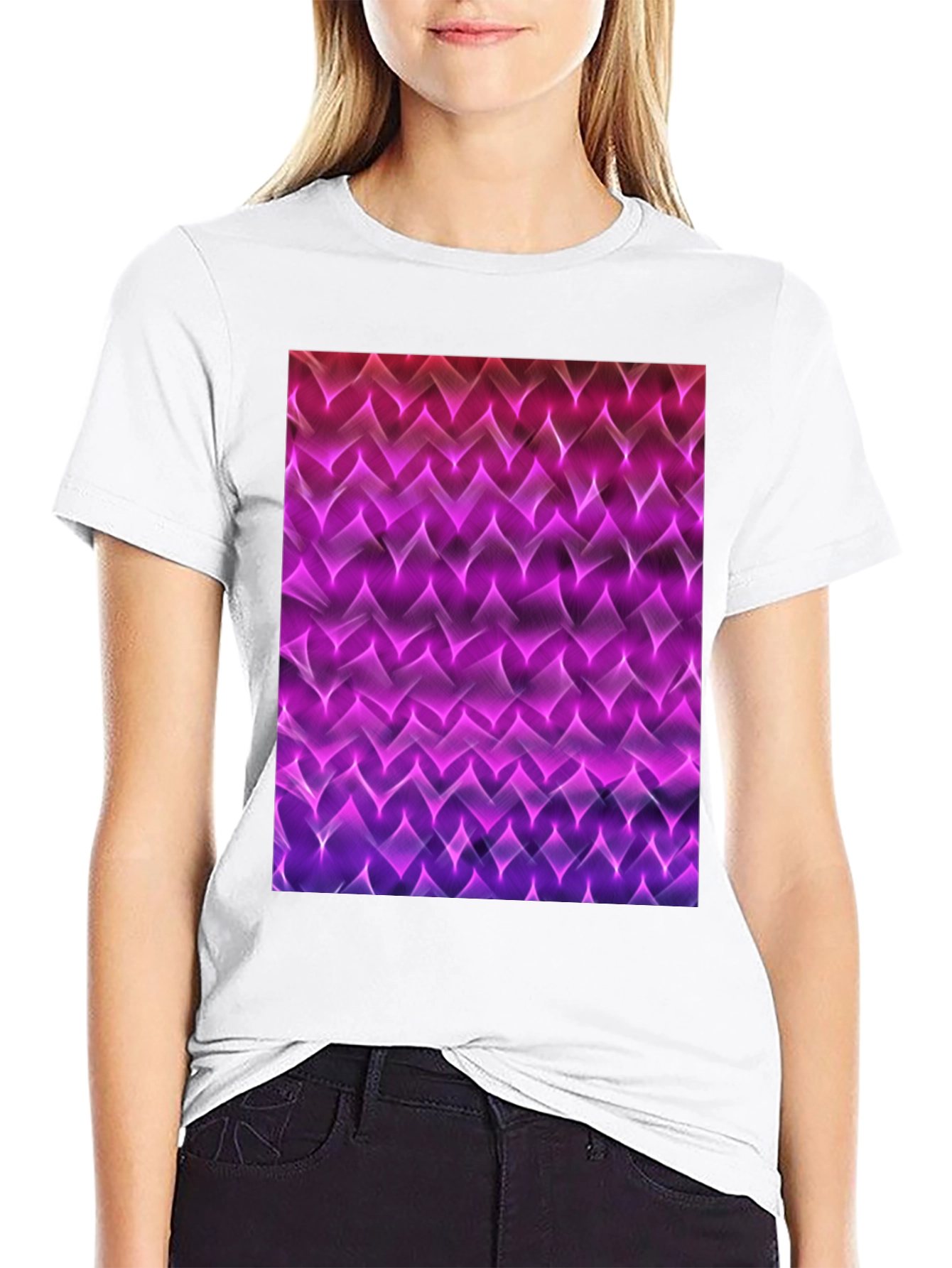 Black Abstract Pattern Black T-Shirt view 9