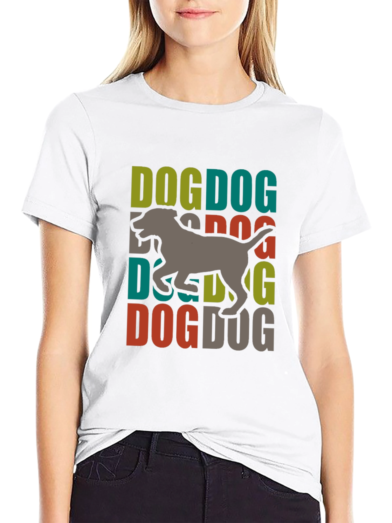 Black Dog Graphic Print Tee - Trendy Dog Lover T-Shirt view 9