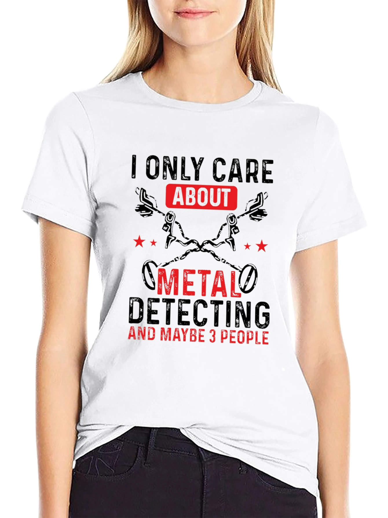 Black Metal Detecting T-Shirt - I Only Care About view 9