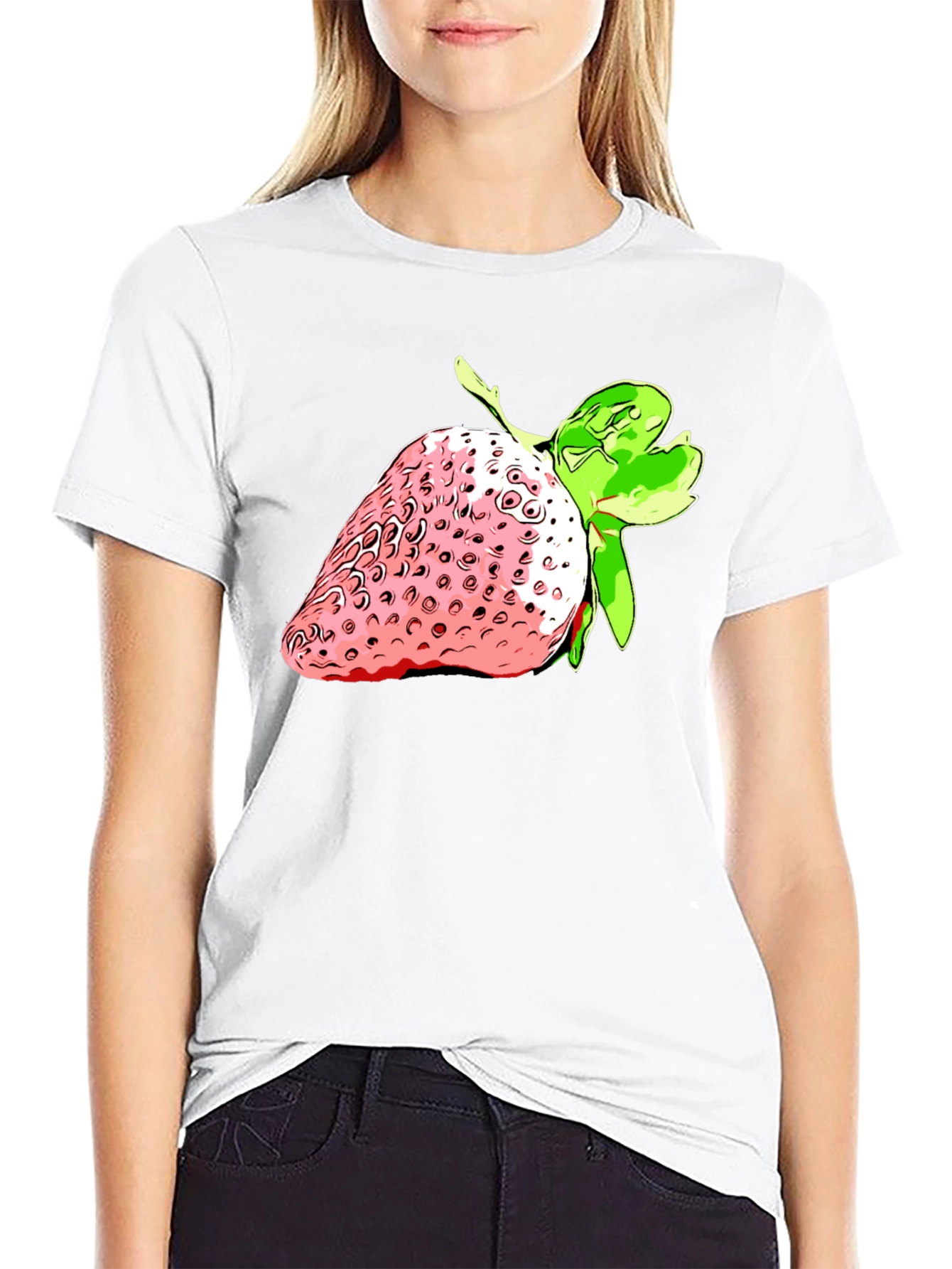 Black Strawberry Graphic Black T-Shirt - Fresh Style view 9