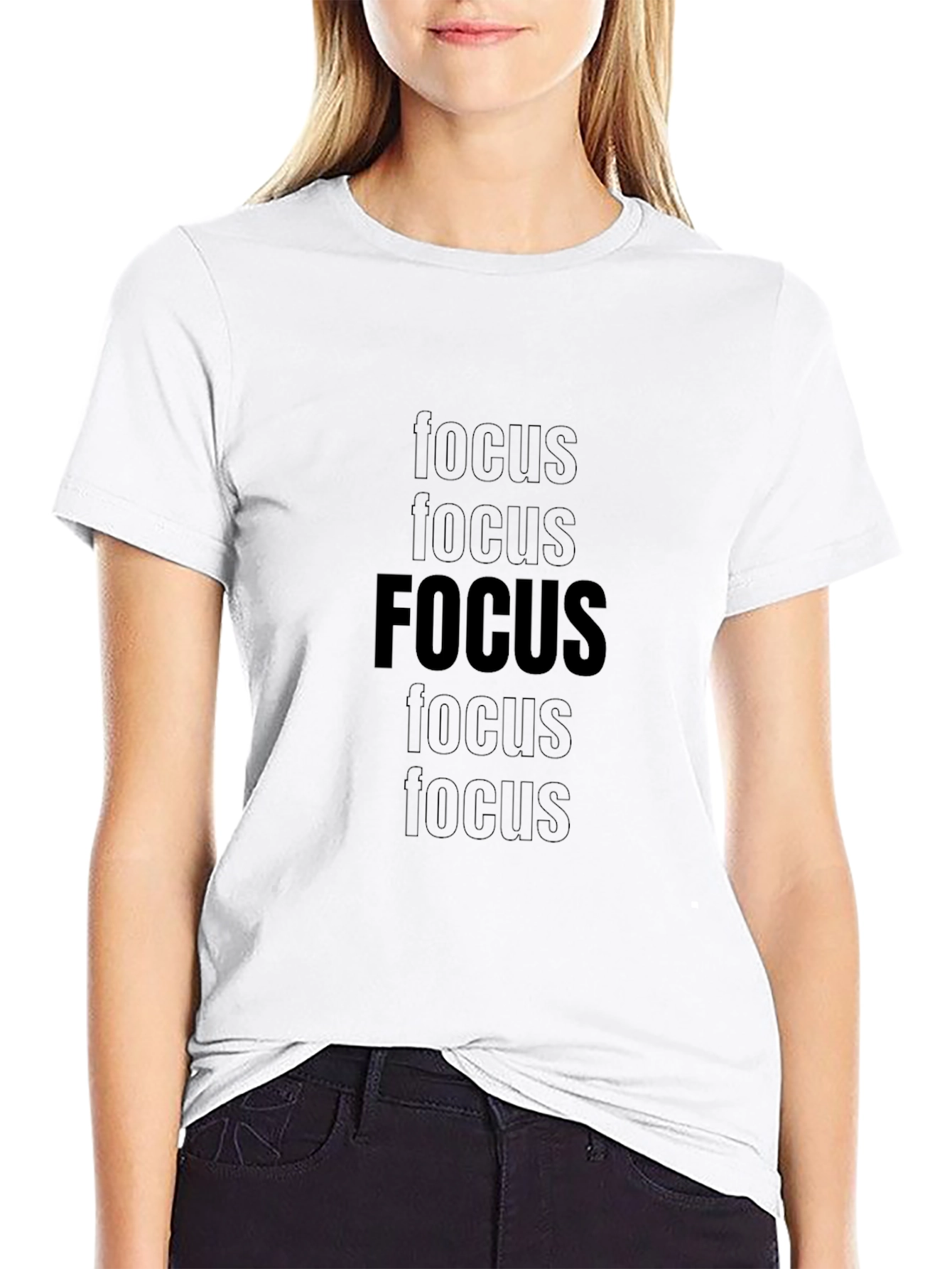 Black Focus Graphic Black Tee view 9
