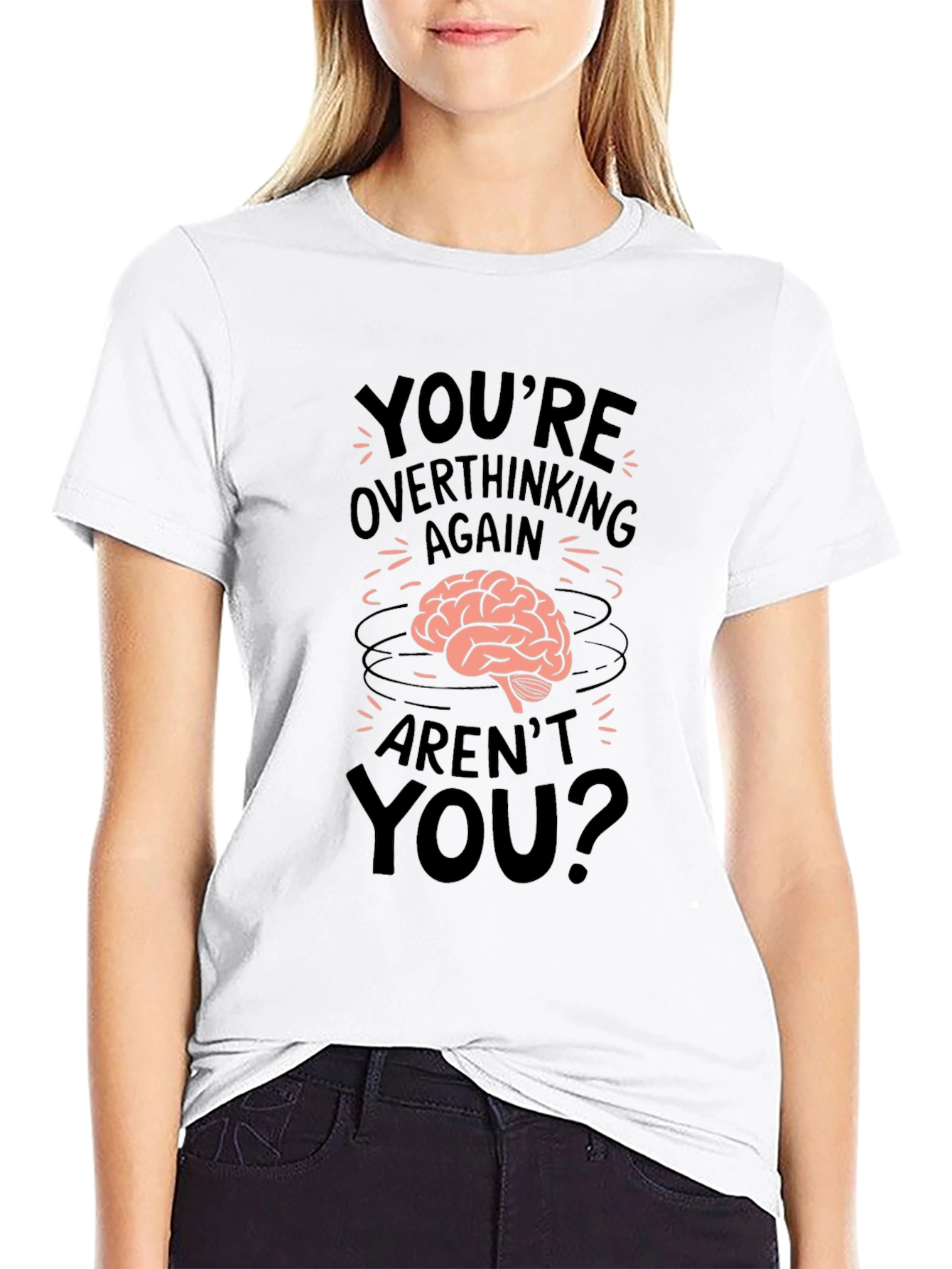 Black Overthinking Brain Tee -  Men's Graphic T-Shirt view 9
