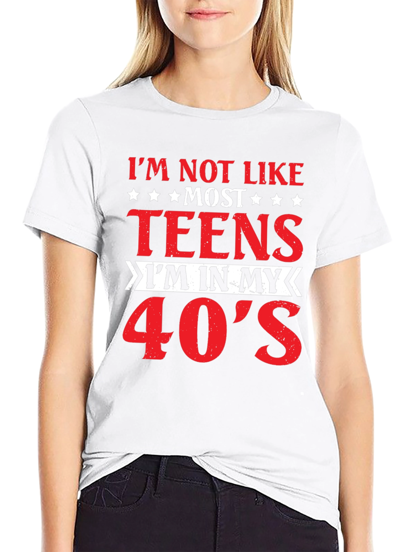 Black I'm Not Like Most Teens T-Shirt 40s view 9