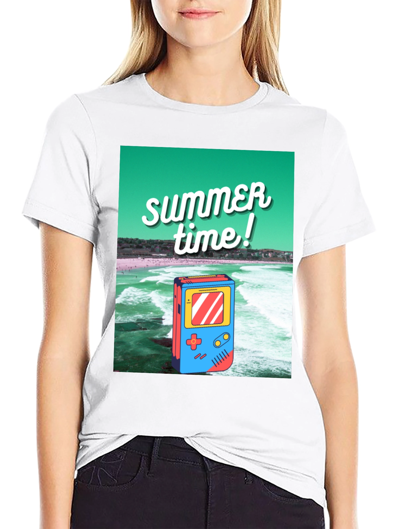 Black Retro Summer Time Graphic Tee view 9