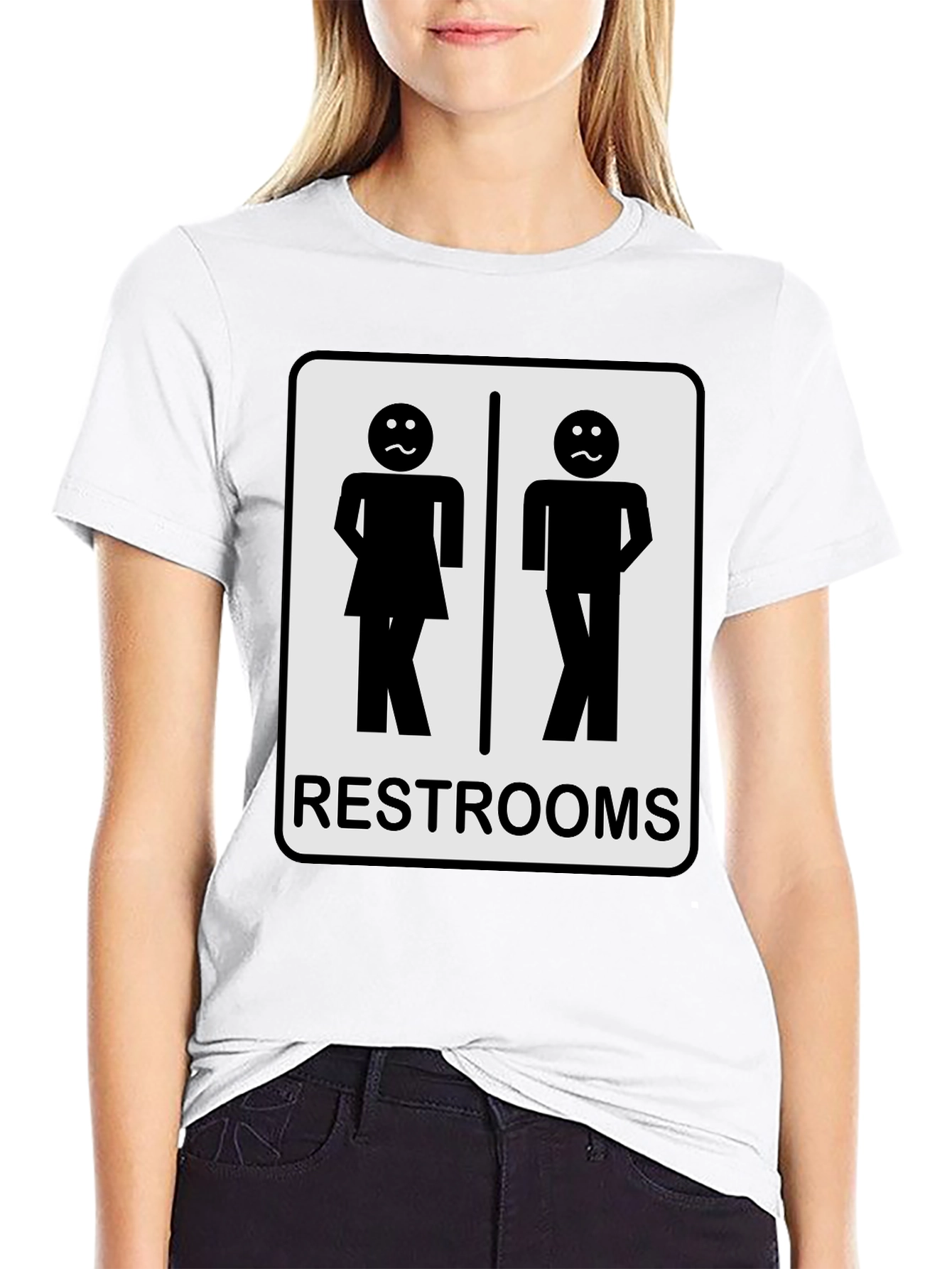 Black Funny Restroom T-Shirt view 9