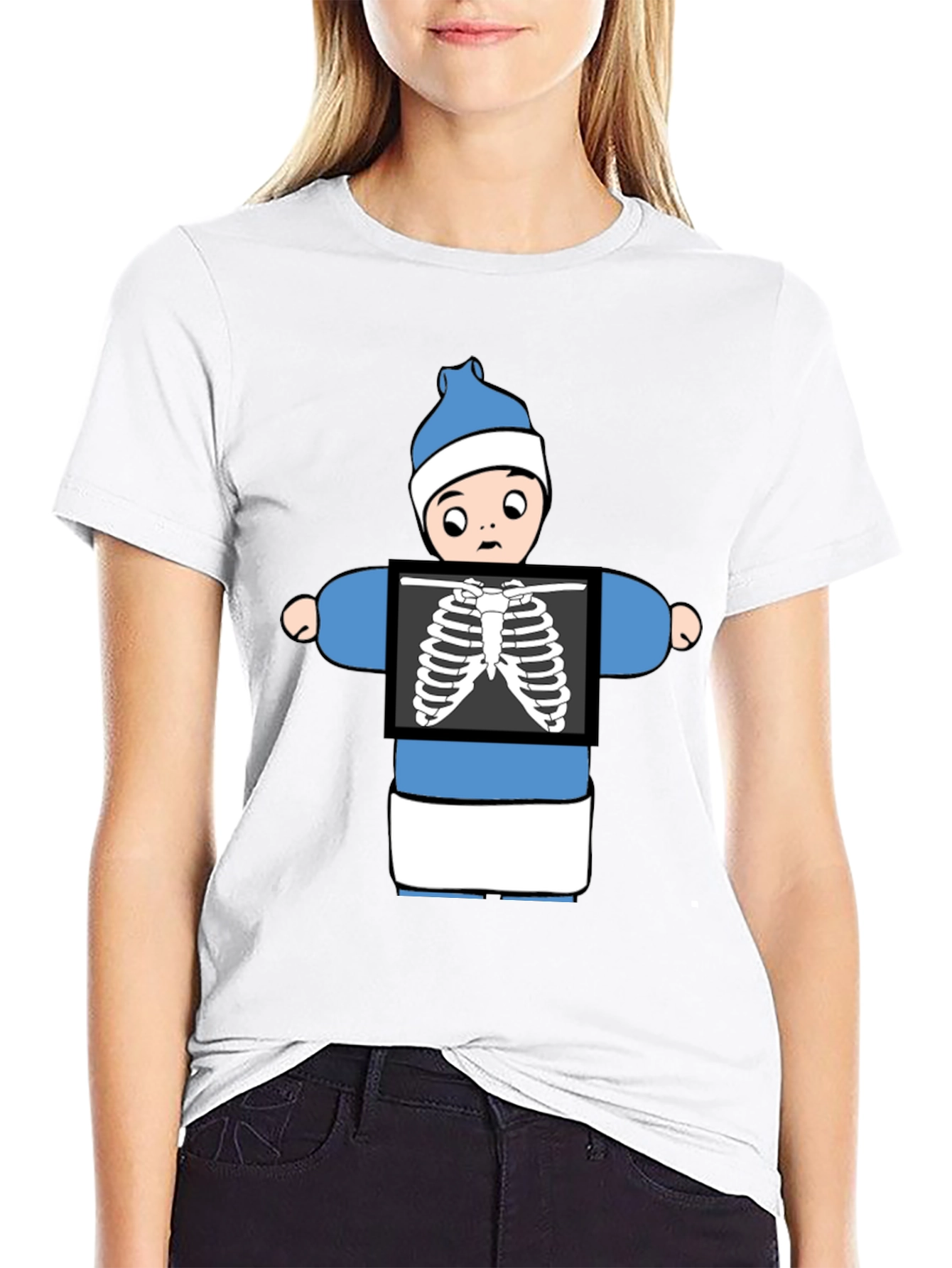 Black Funny X-Ray Baby T-Shirt view 9