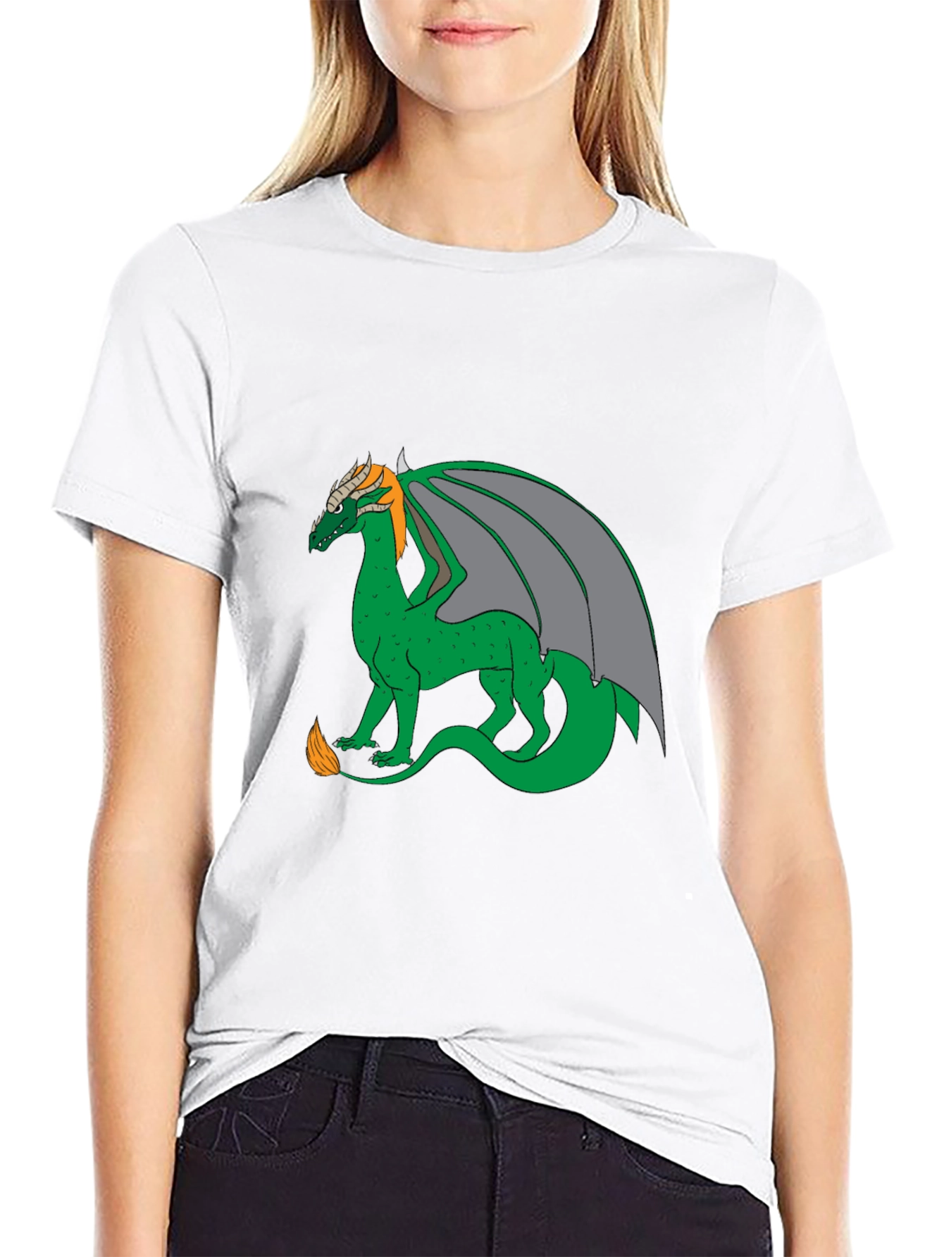 Black Dragon Graphic Tee - Black Cotton Blend Casual Wear view 9
