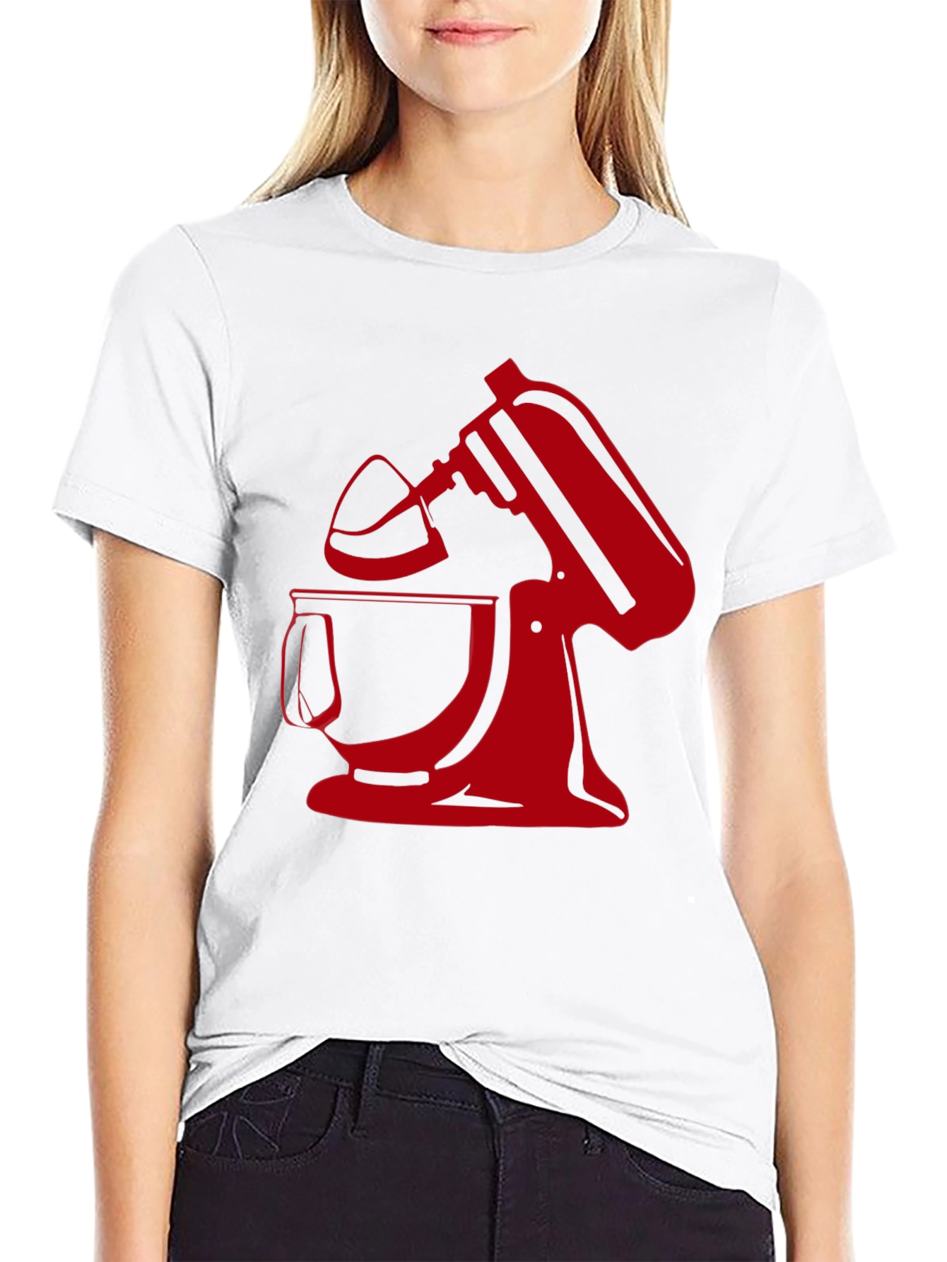 Black Red Mixer Graphic T-Shirt - Baking Enthusiast Apparel view 9