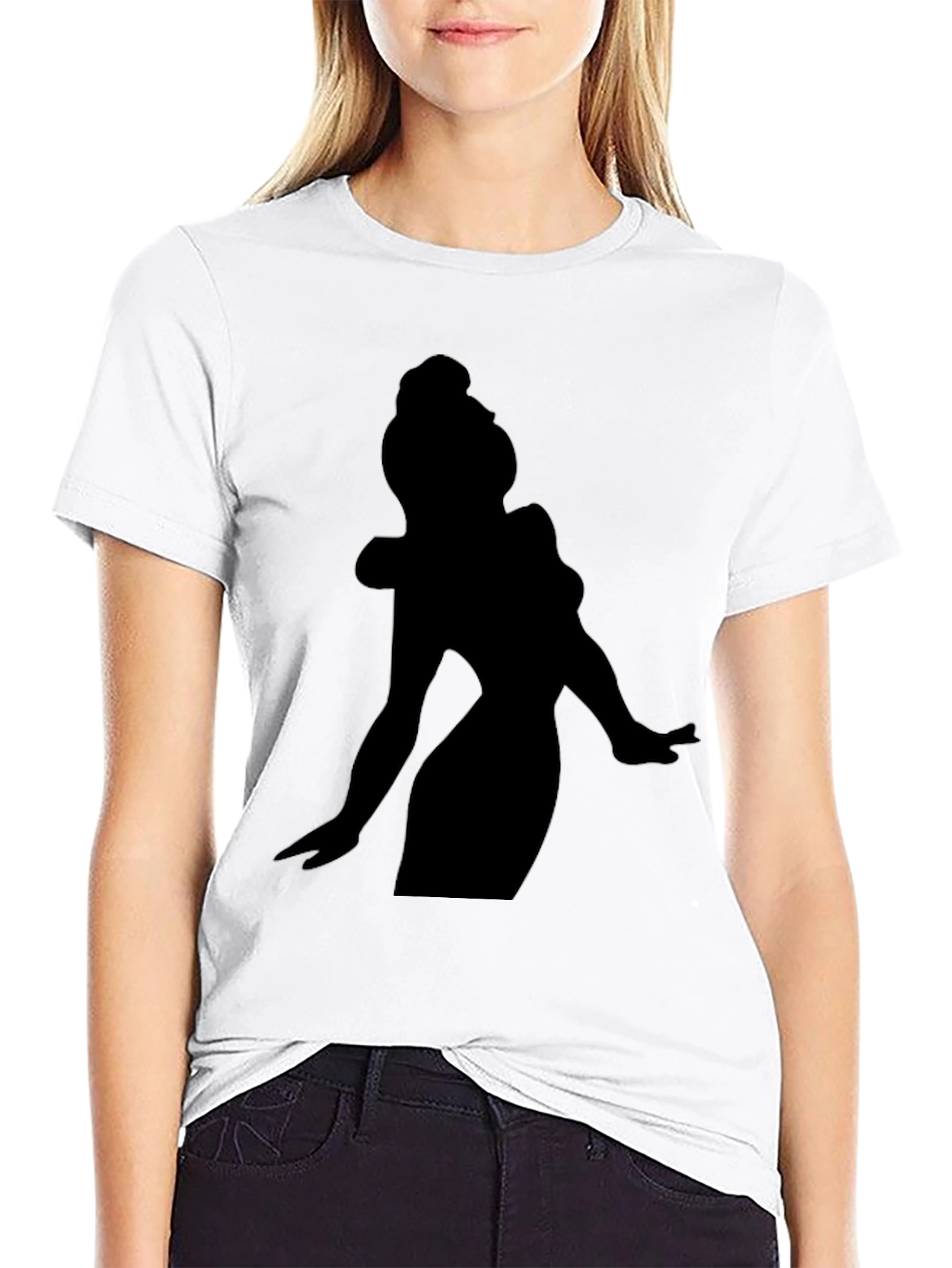 Silhouette Woman Graphic Tee - Black - 9