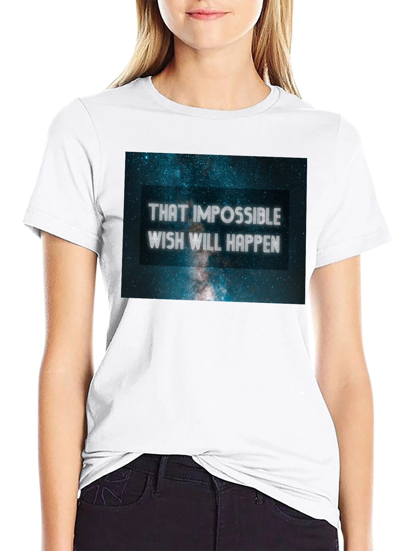 Black Impossible Wish Tee - Galaxy Dream view 9