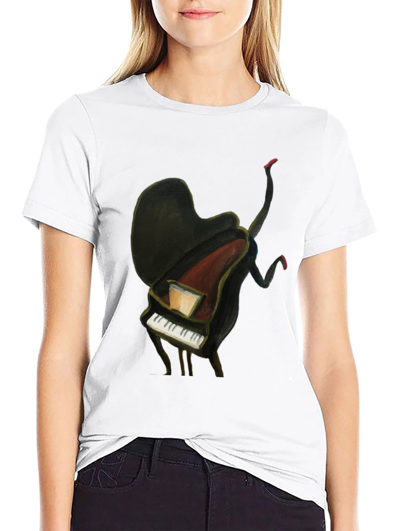 Black Piano Man Graphic Tee - Unique Music Lover T-Shirt view 9
