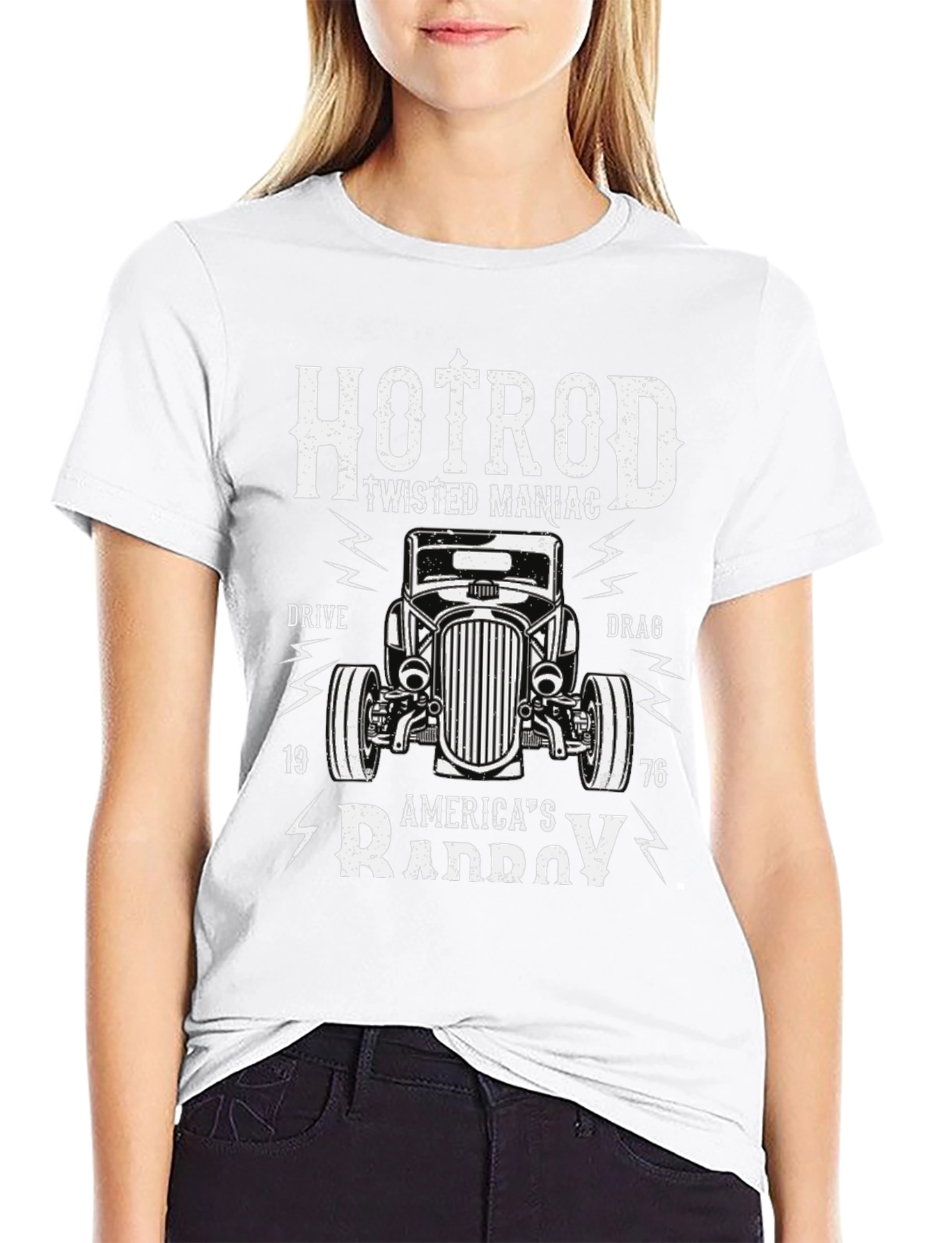 Black Hotrod Twisted Maniac Graphic T-Shirt view 9