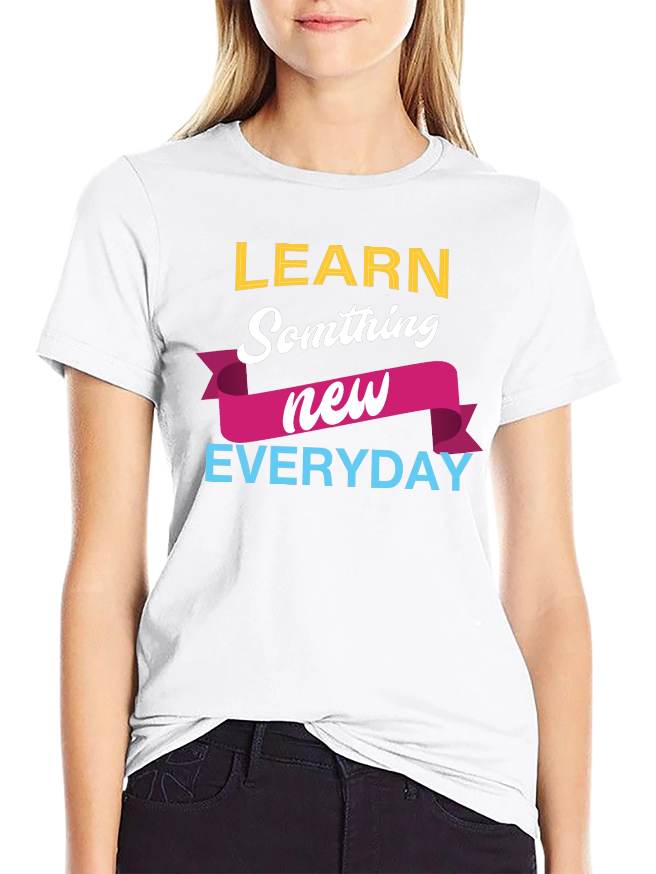 Black Learn Something New Everyday T-Shirt view 9