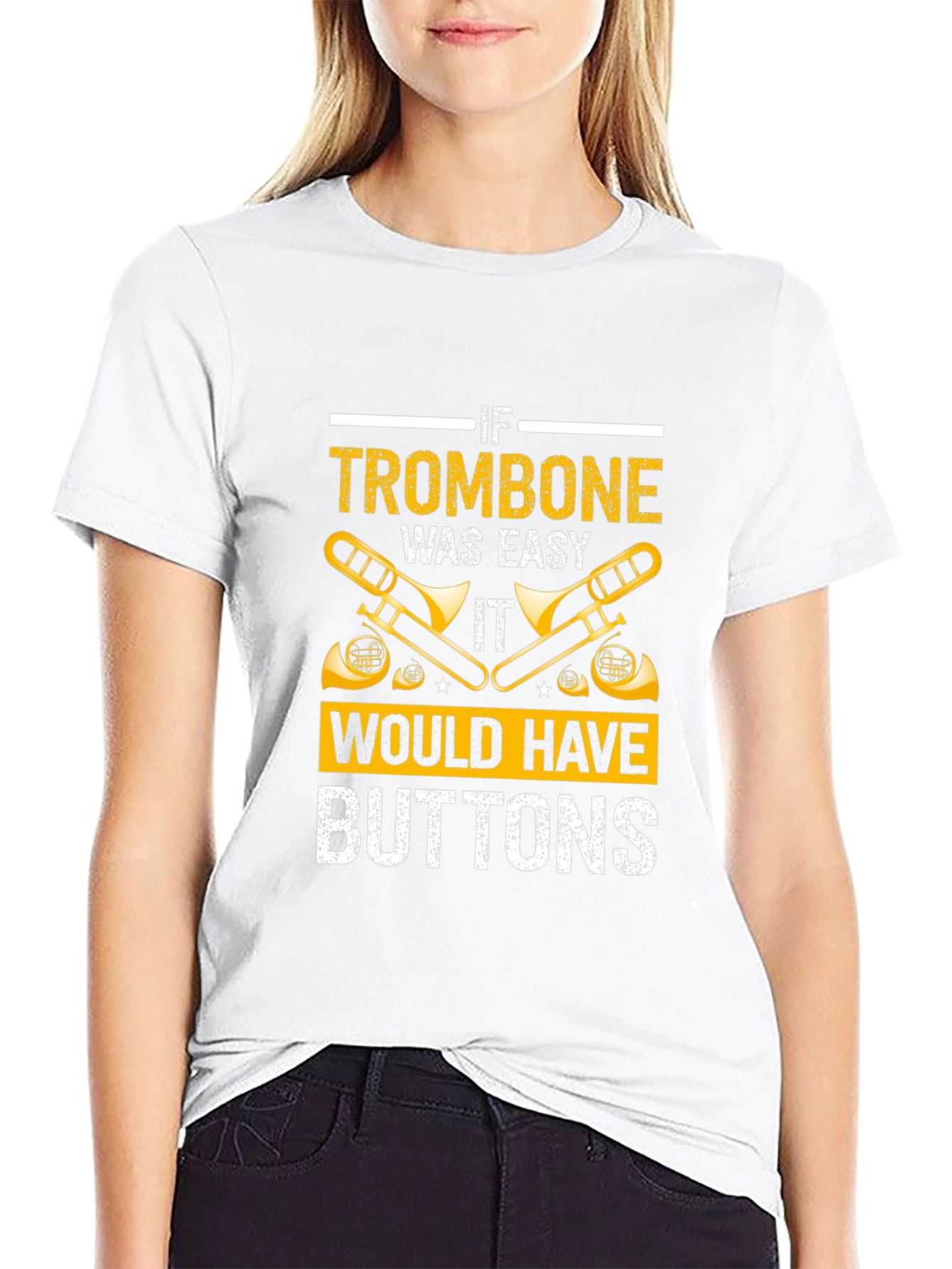 Trombone Easy Buttons T-Shirt - Musician Gift - 9