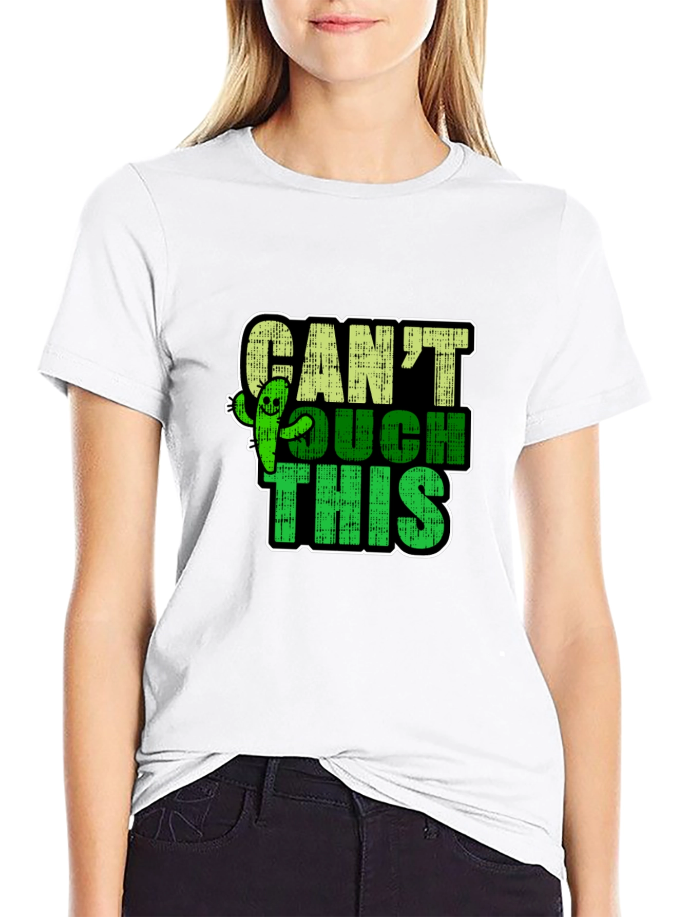 Black Can't Touch This Cactus Graphic T-Shirt view 9