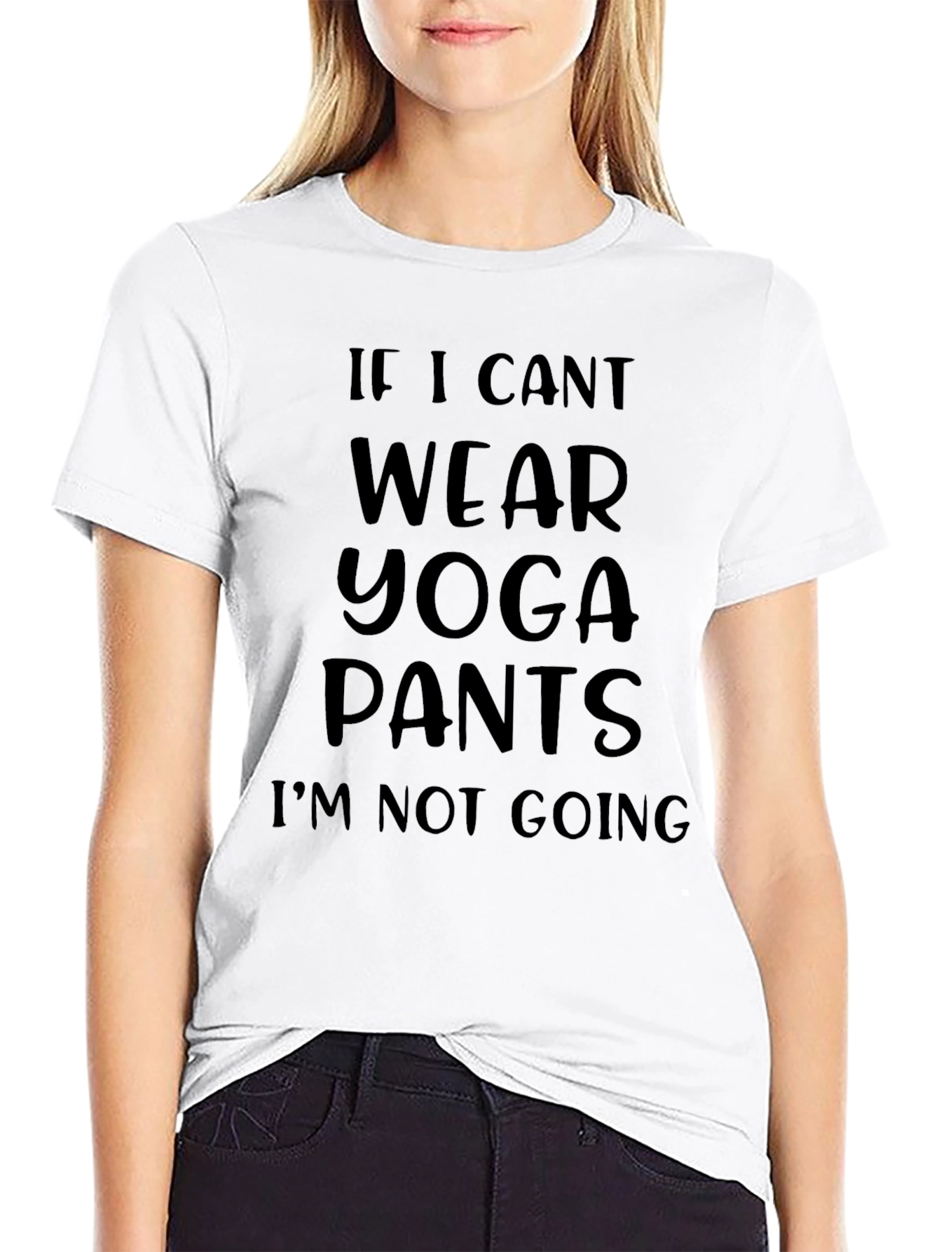 Black Funny Yoga Pants T-Shirt view 9