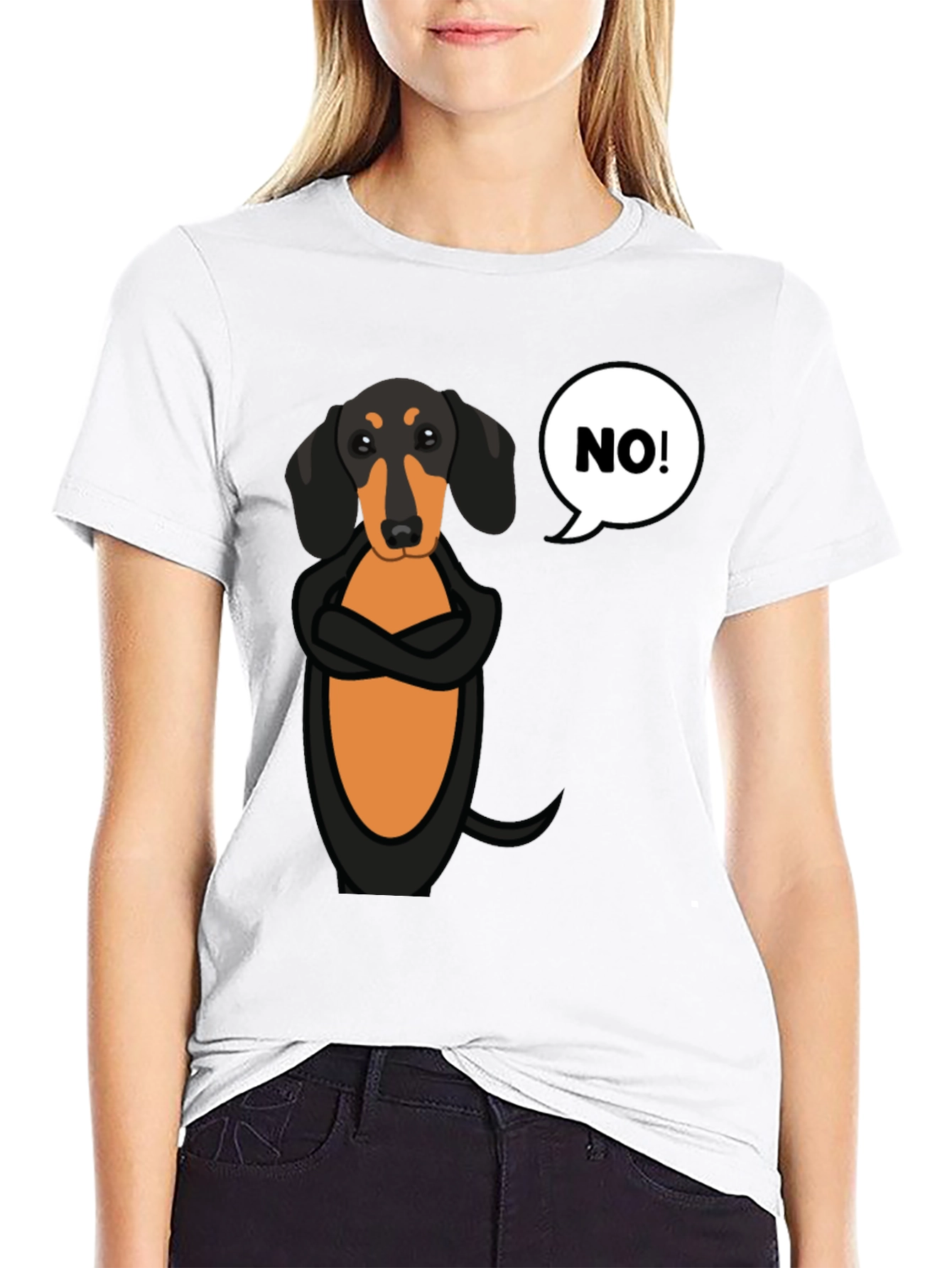 Sassy Dachshund Graphic Tee - "NO!" Attitude - 9