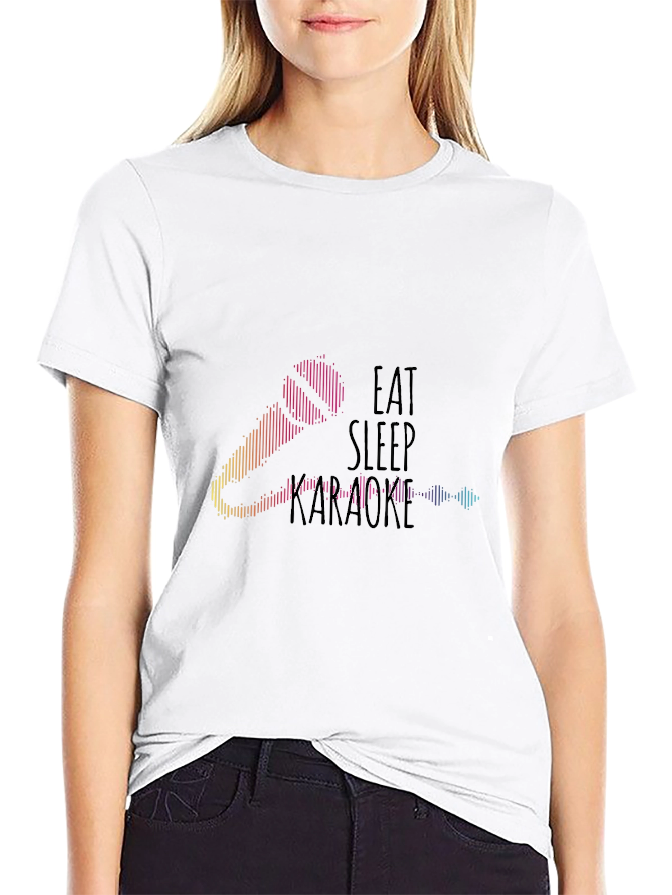 Black Eat Sleep Karaoke T-Shirt - Singer Life Tee view 9