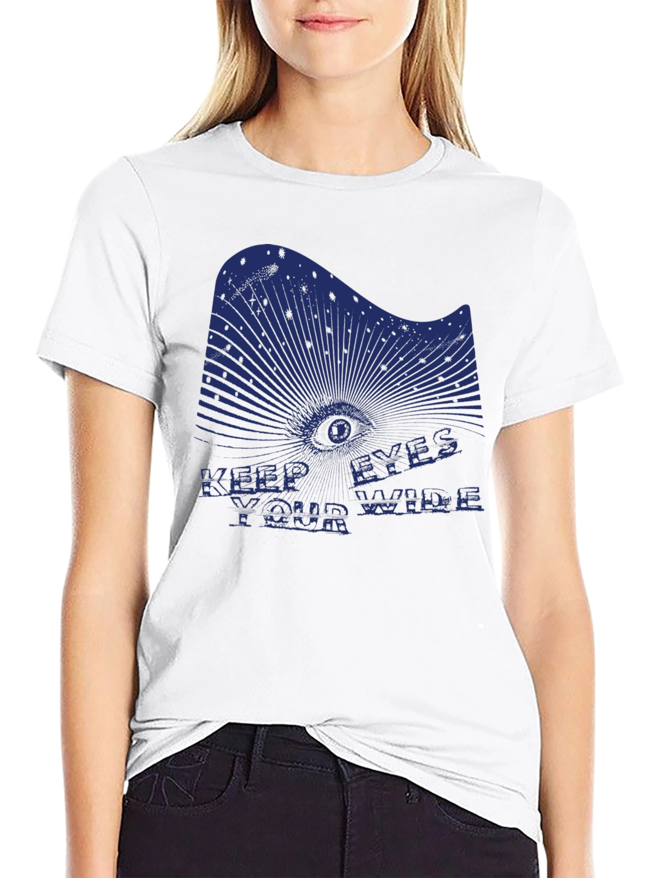 Black Keep Your Eyes Wide T-Shirt - Edgy Graphic Tee view 9