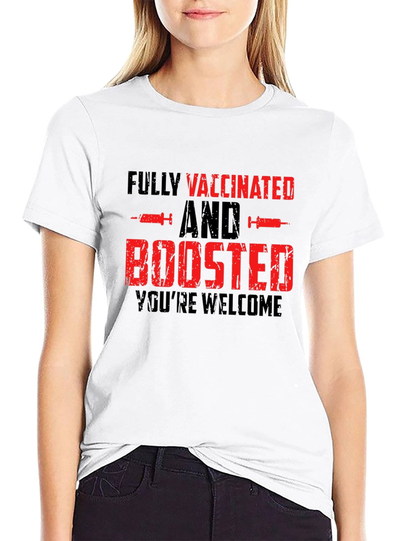 Black Fully Vaccinated & Boosted Novelty T-Shirt view 9