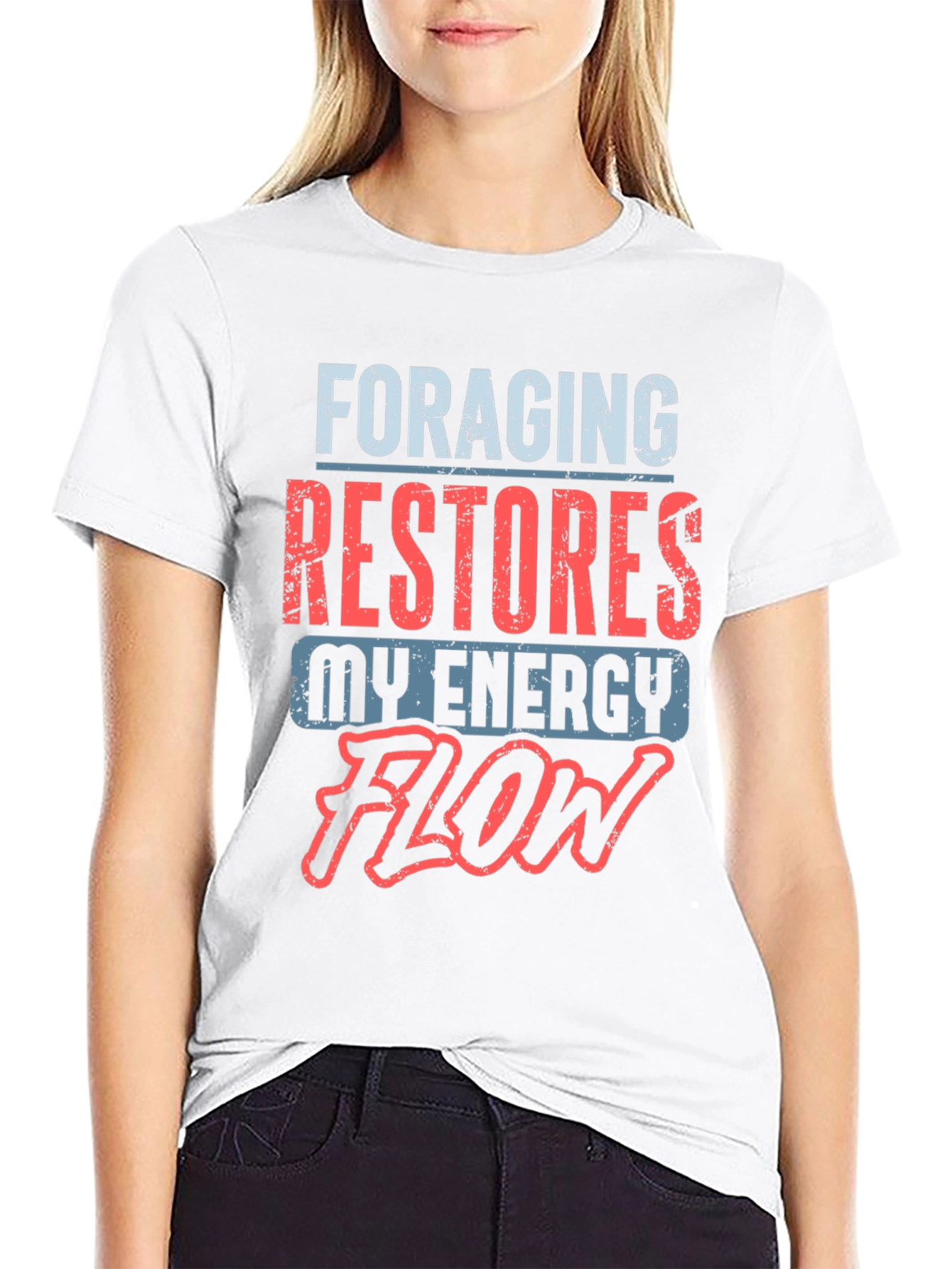 Black Foraging Restores My Energy Flow T-Shirt view 9