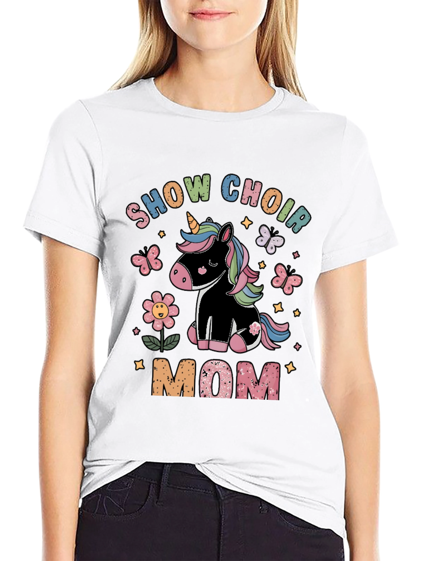 Black Show Choir Mom Unicorn T-Shirt view 9