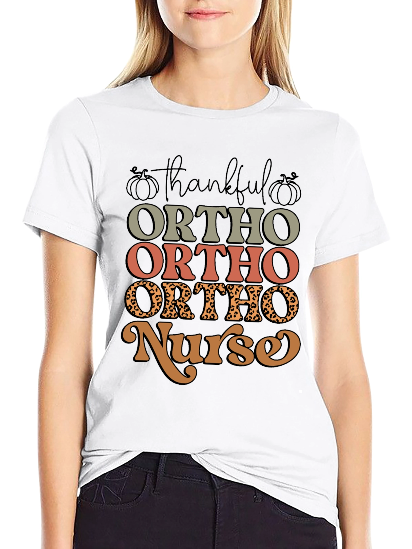 Black Thankful Ortho Nurse T-Shirt view 9