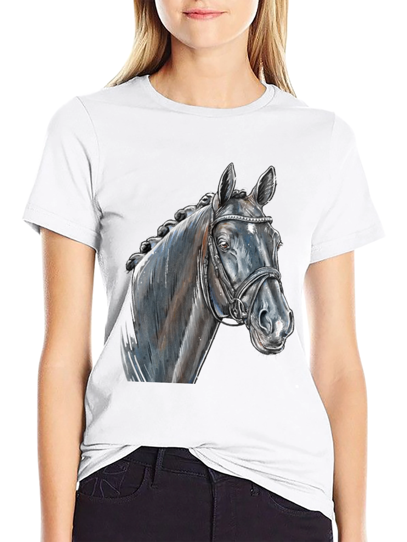 Black Black Horse Graphic Tee - Equestrian Style view 9