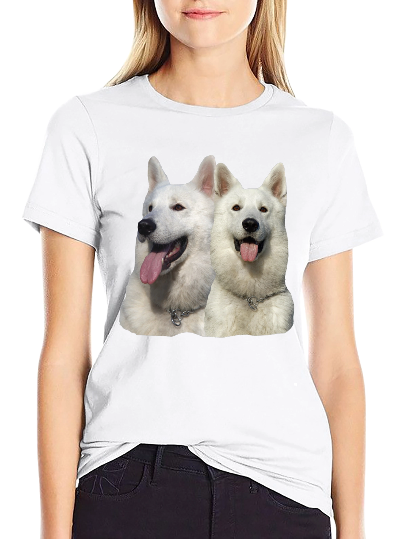 Black White Dog Graphic Black T-Shirt view 9