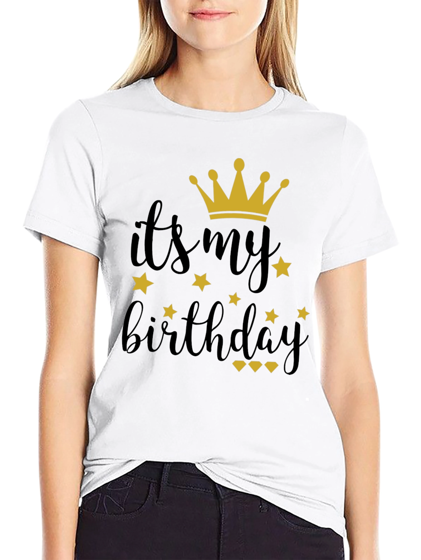 It's My Birthday Shirt - Black Tee with Gold Crown - 9