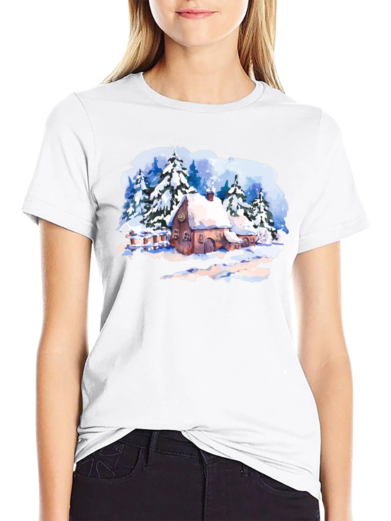 Winter Cabin Graphic T-Shirt - 9