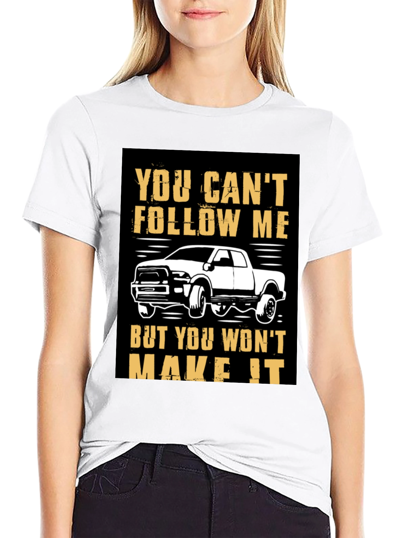 Black You Can't Follow Me Black Graphic T-Shirt view 9