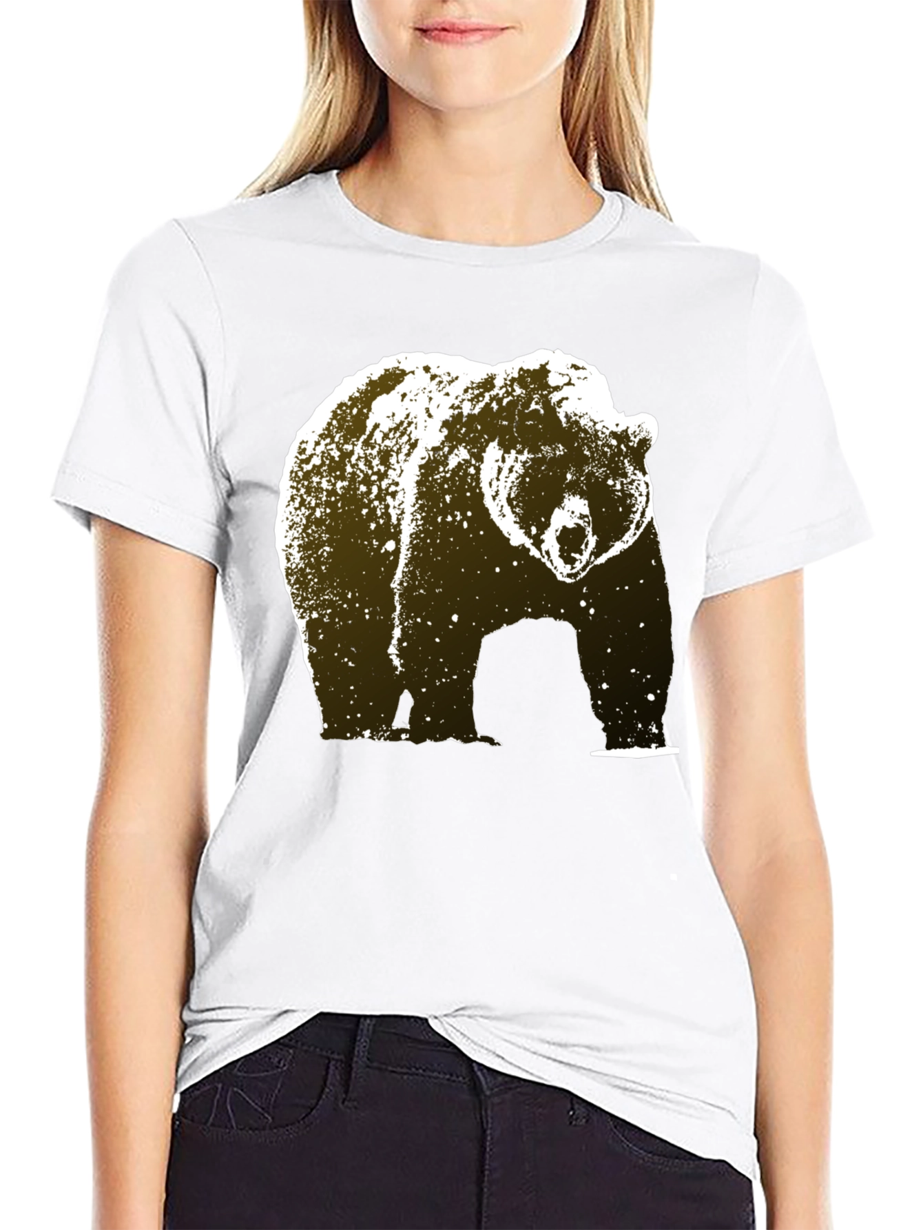 Black Bear Graphic Tee - Black Cotton Blend view 9