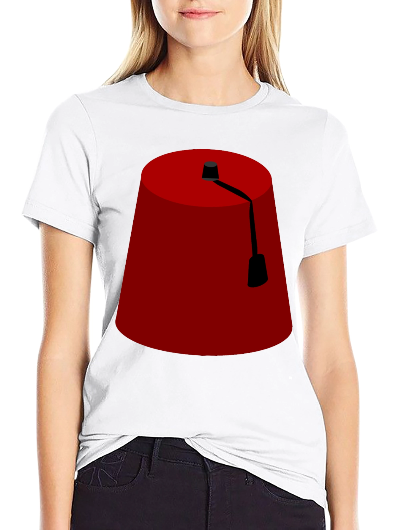 Black Fun Fez T-Shirt - Novelty Hat Graphic Tee view 9